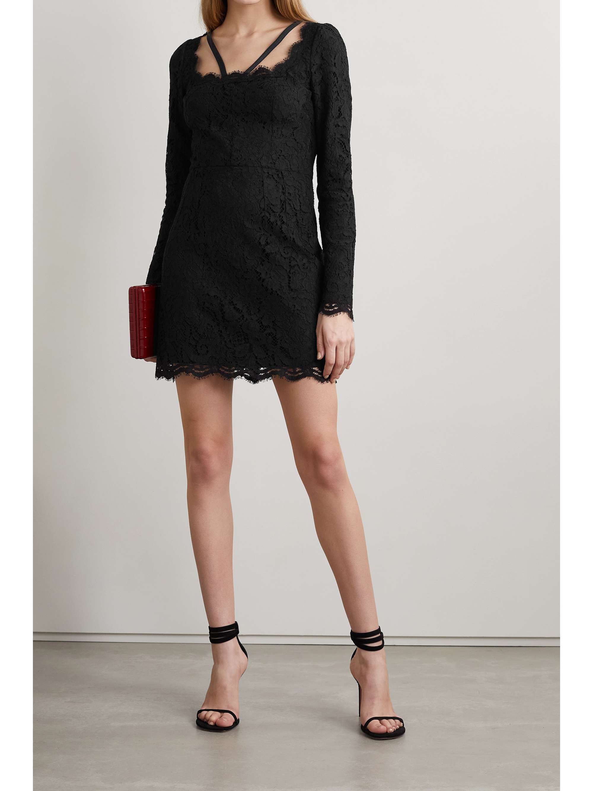 DOLCE&GABBANA Cotton-blend lace mini dress