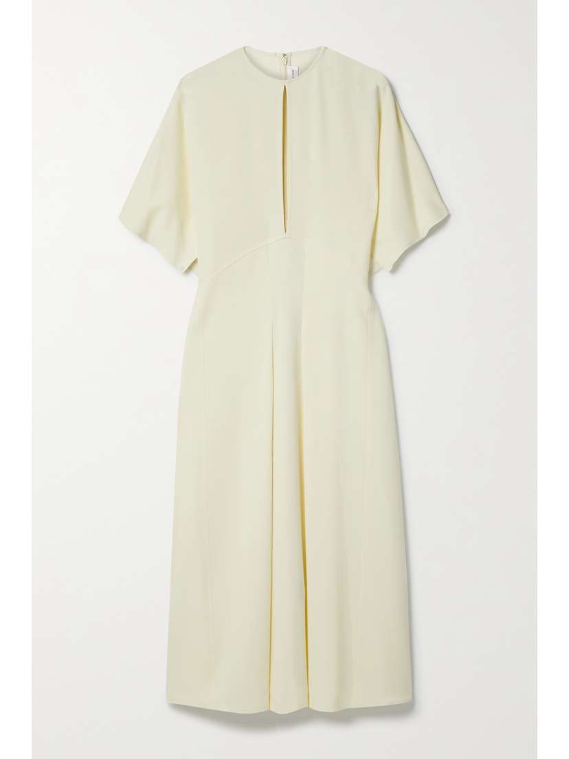 Victoria Beckham Cutout Paneled Crepe Midi Dress - UK 14