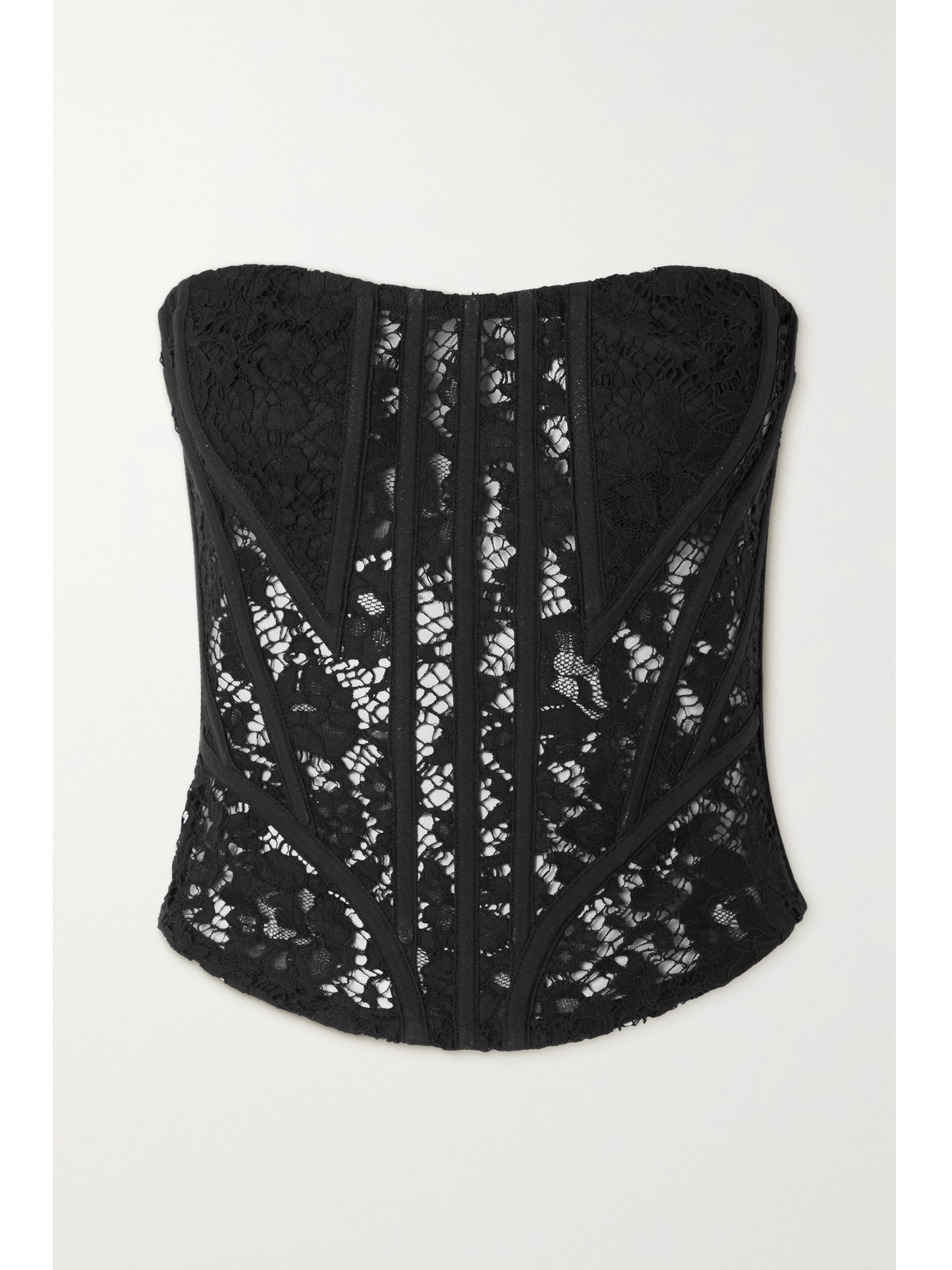 Dolce & Gabbana Cotton Top With All-over Lace Work In Black
