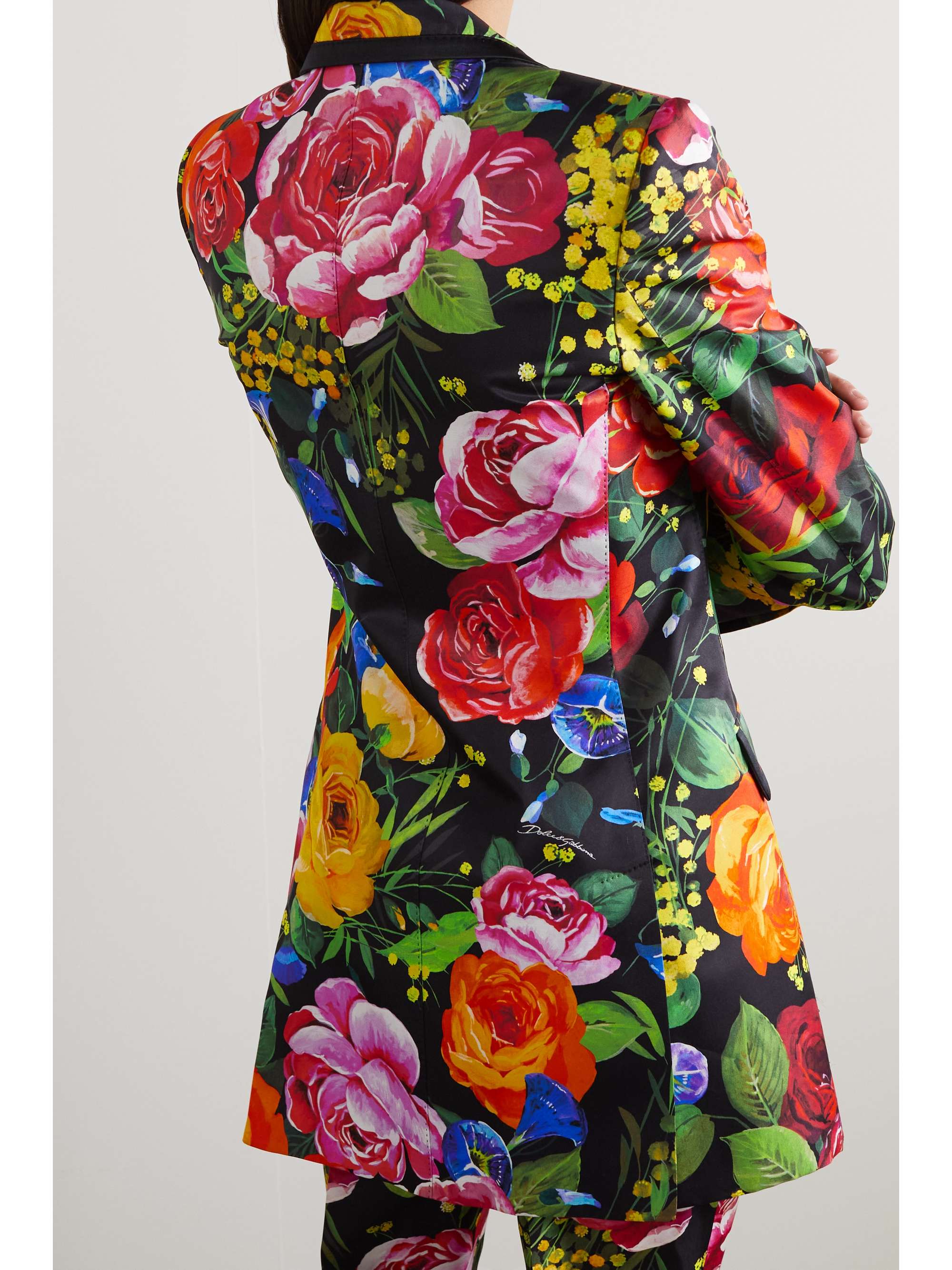 DOLCE&GABBANA Floral-print silk-blend satin blazer