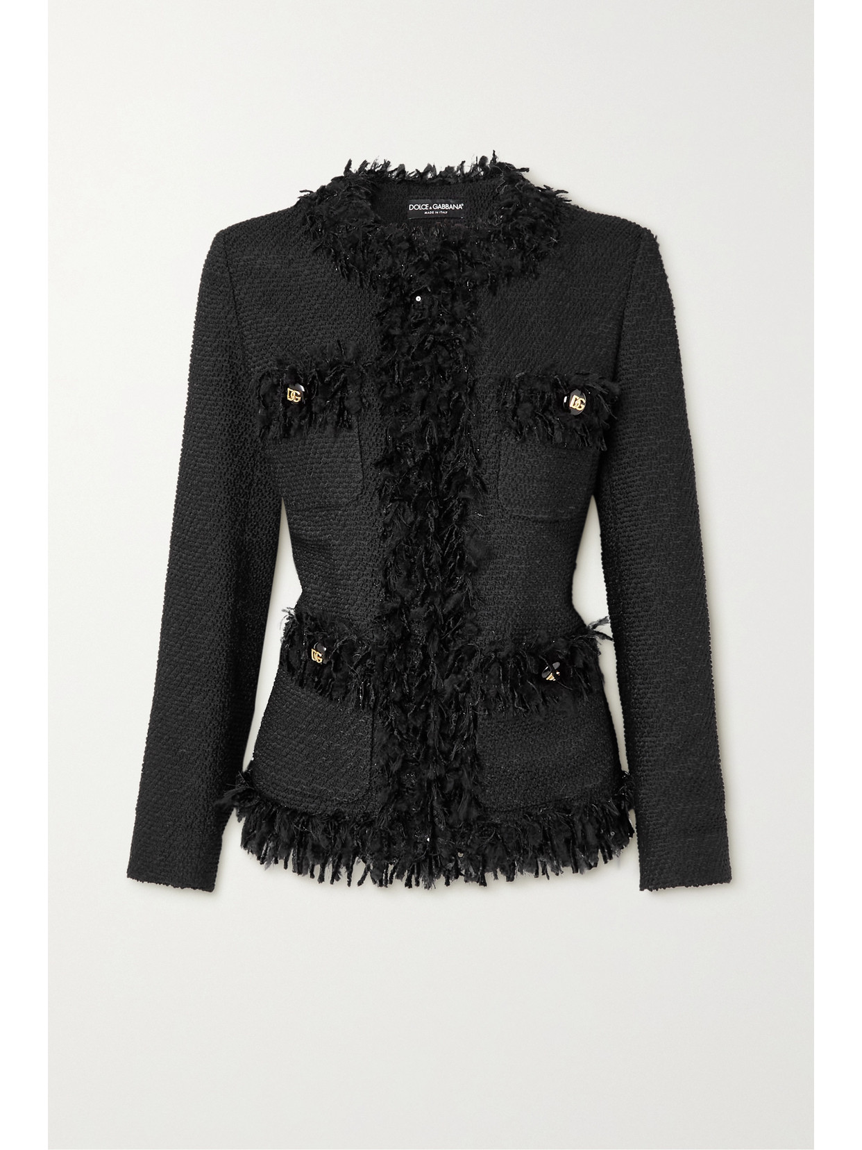 Dolce & Gabbana Long Sleeve Single Breasted Jacket In Black