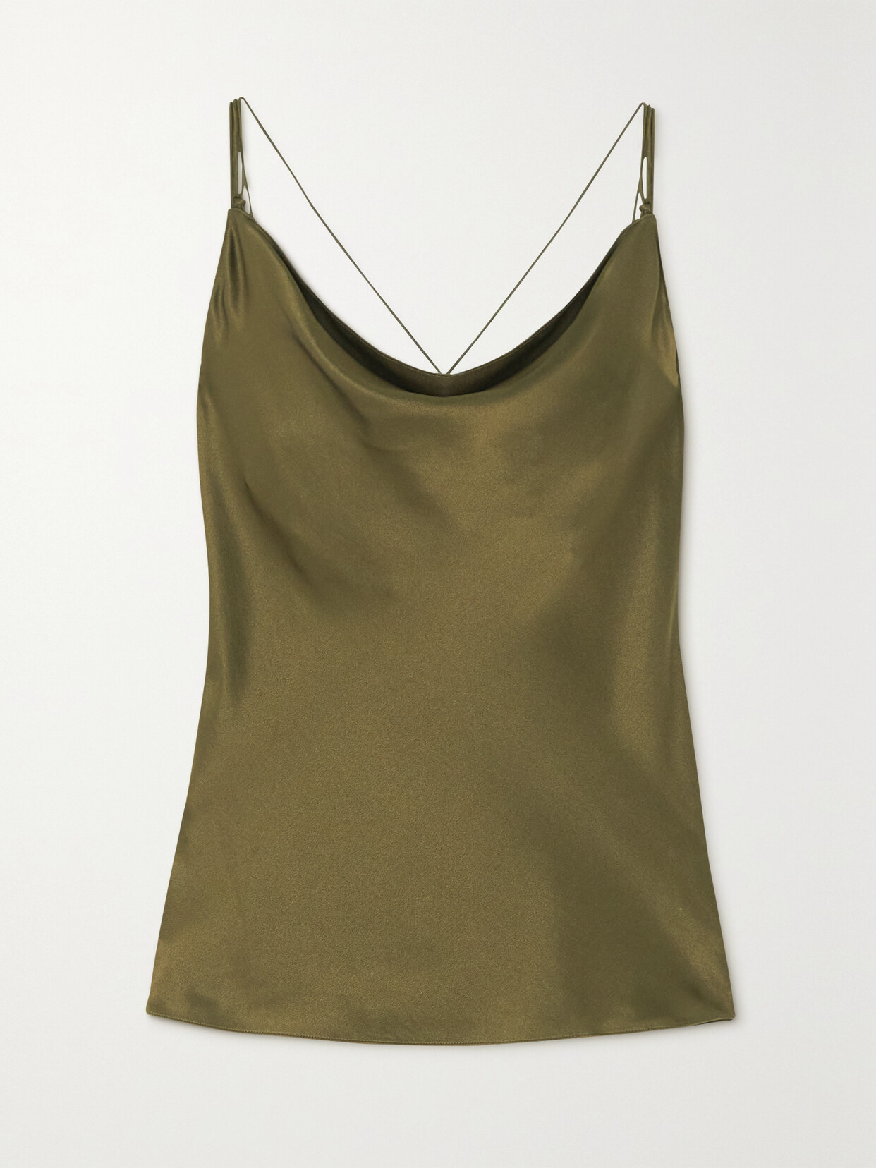 Roksanda Nixie Open-back Silk-satin Camisole - Green