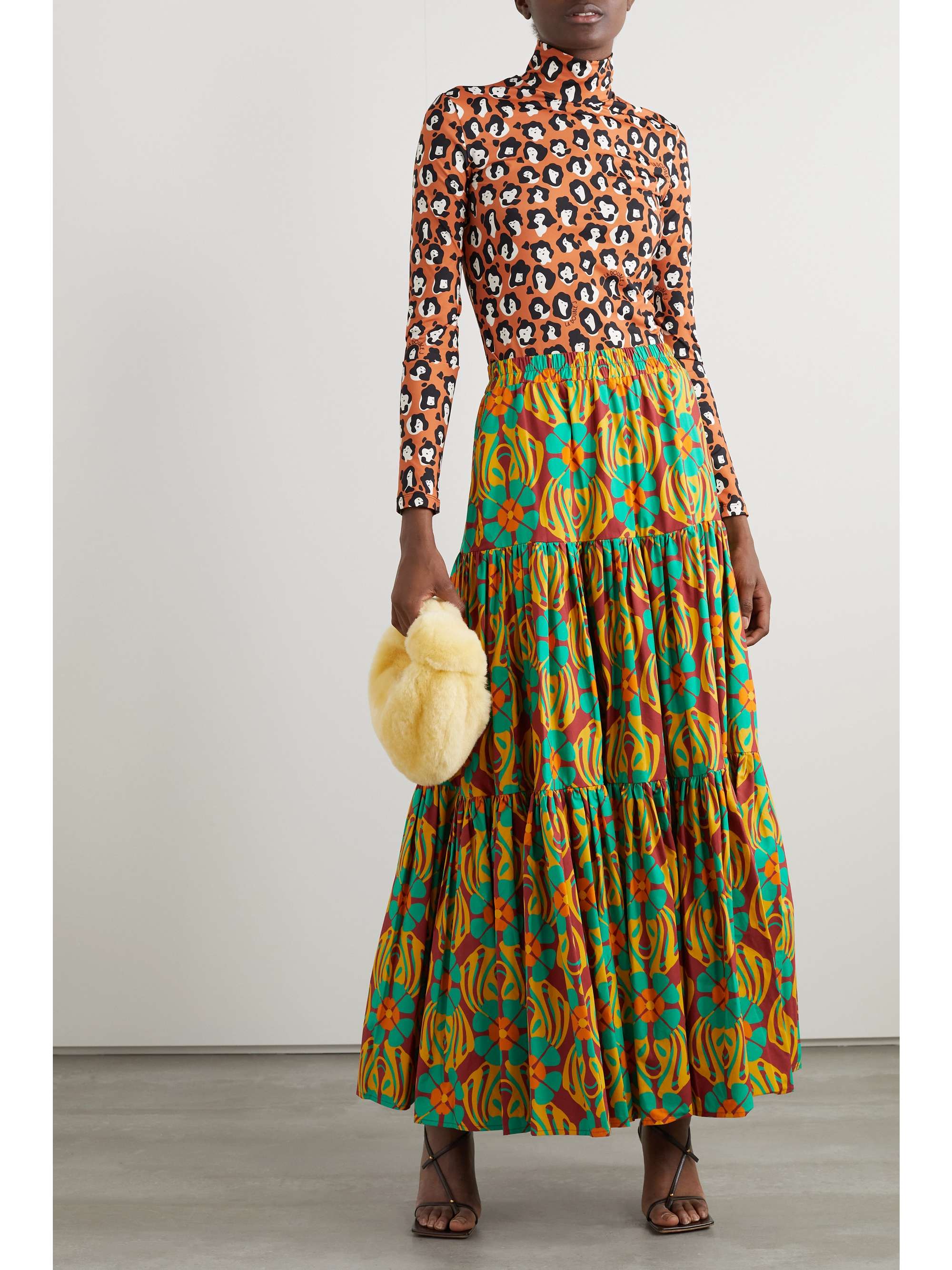 LA DOUBLEJ Leopard-print stretch-jersey turtleneck top | NET-A-PORTER