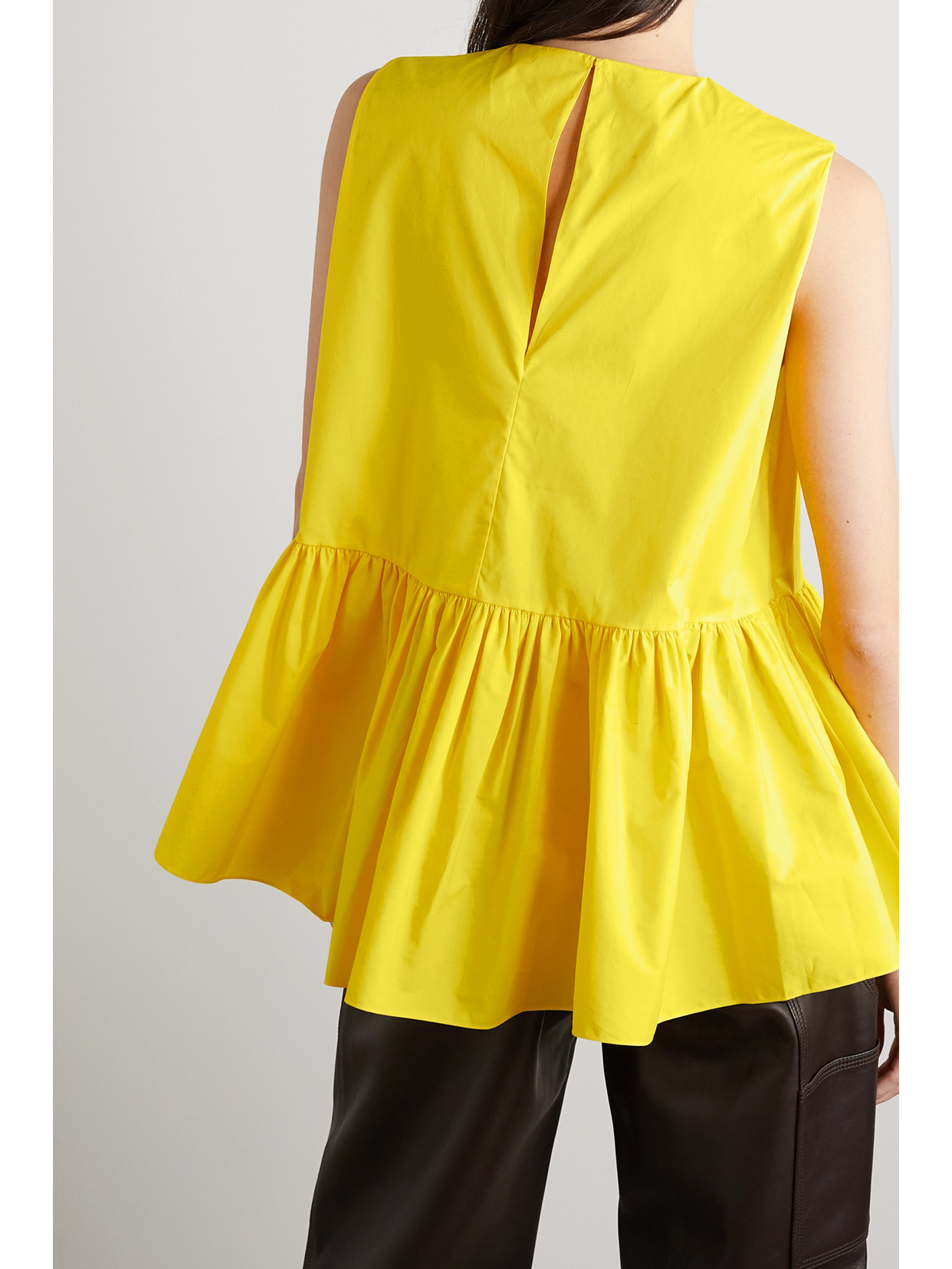 Ysme Ruffled Cotton Peplum Top