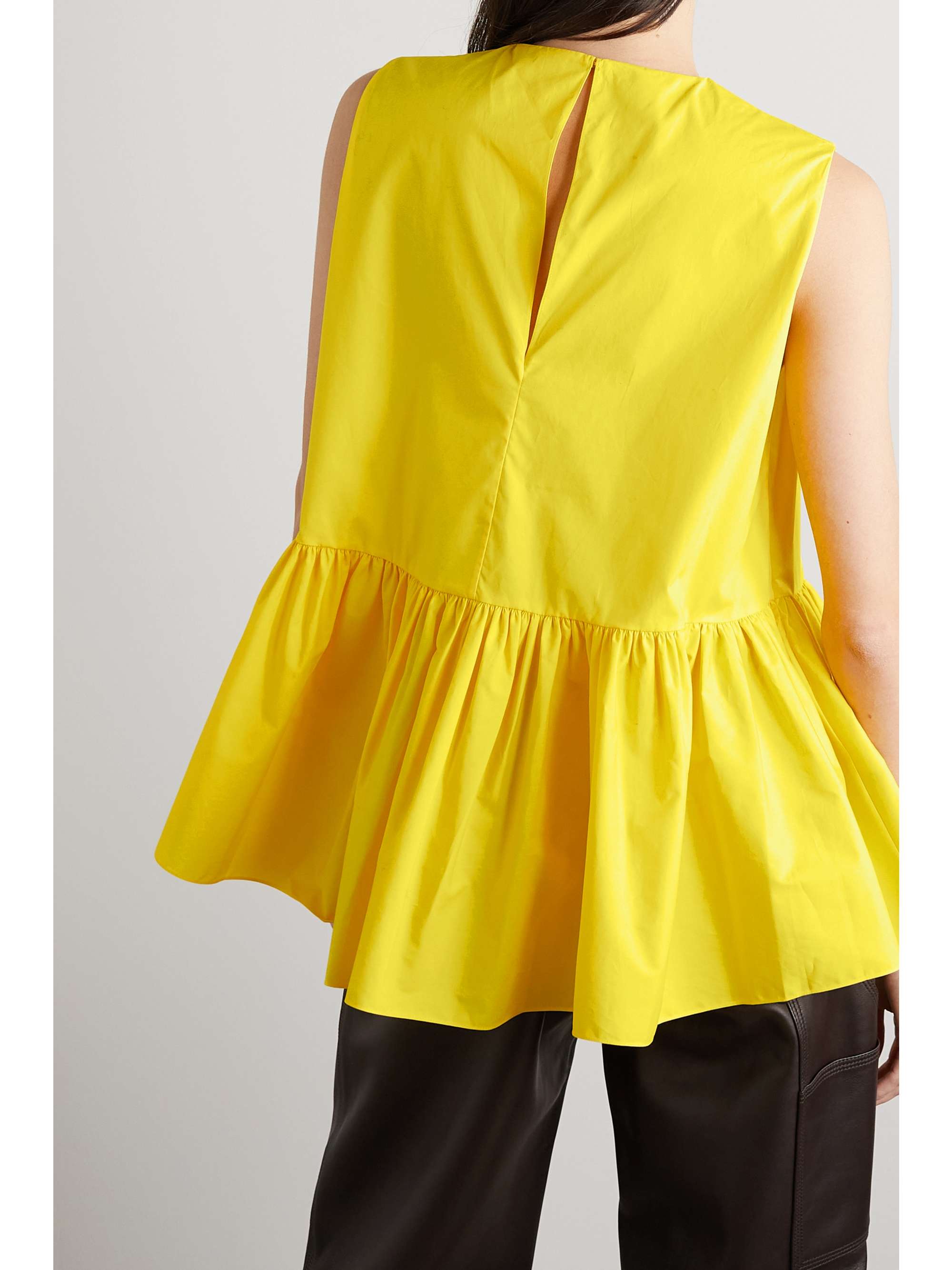ROKSANDA Ysme ruffled cotton peplum top