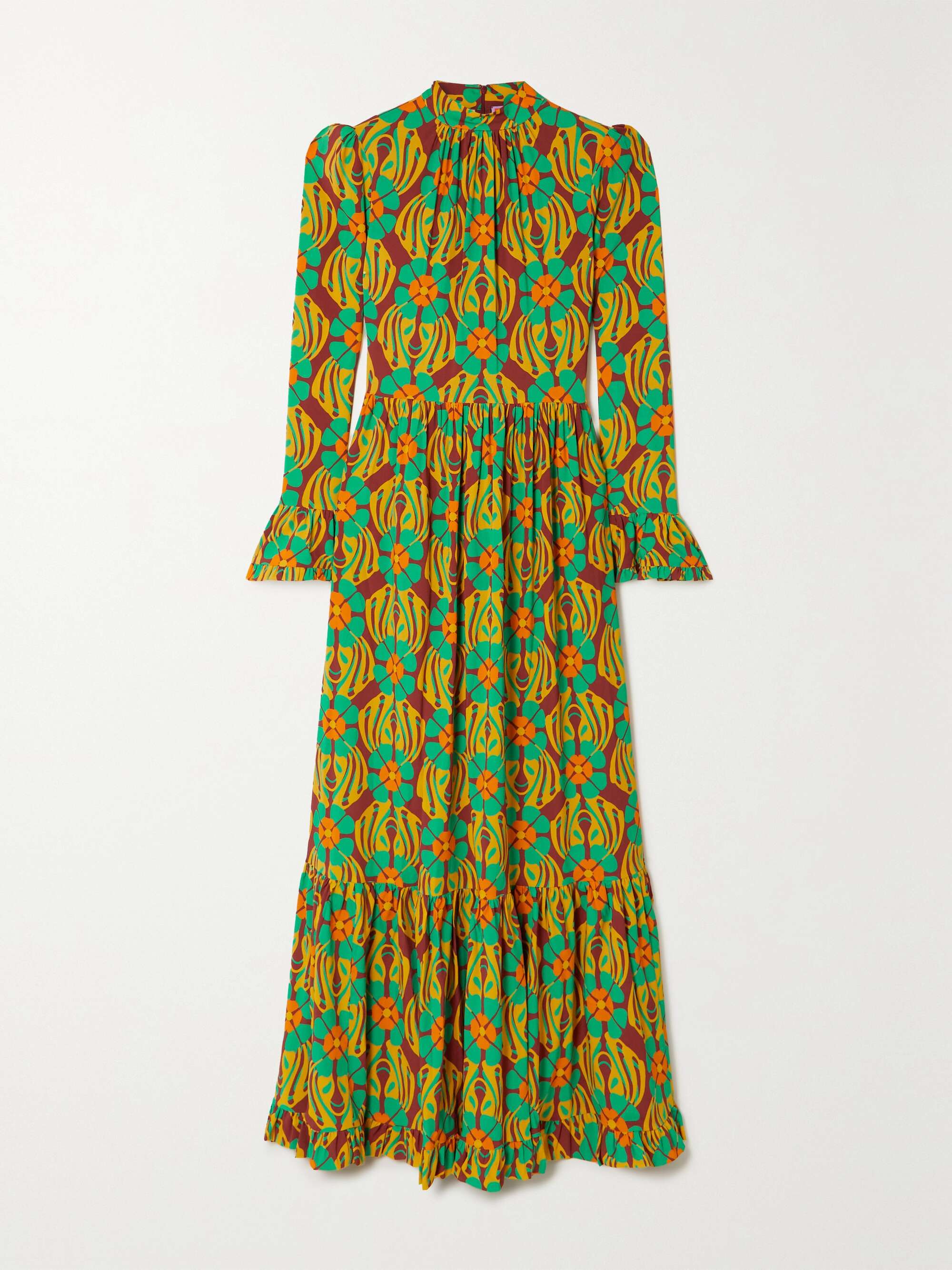 LA DOUBLEJ Visconti tiered floral-print crepe maxi dress | NET-A-PORTER