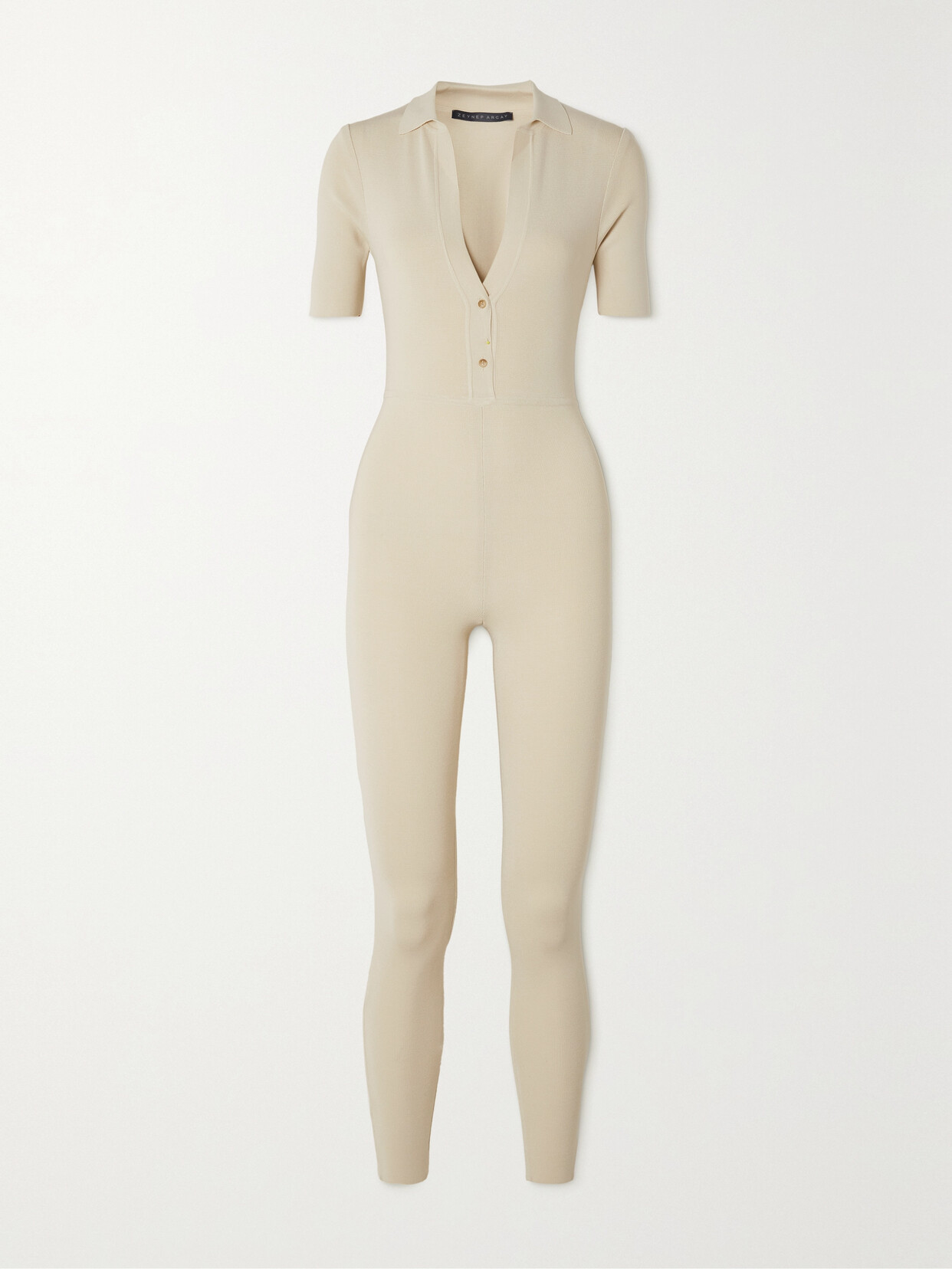 Zeynep Arçay Stretch-knit Jumpsuit - Cream