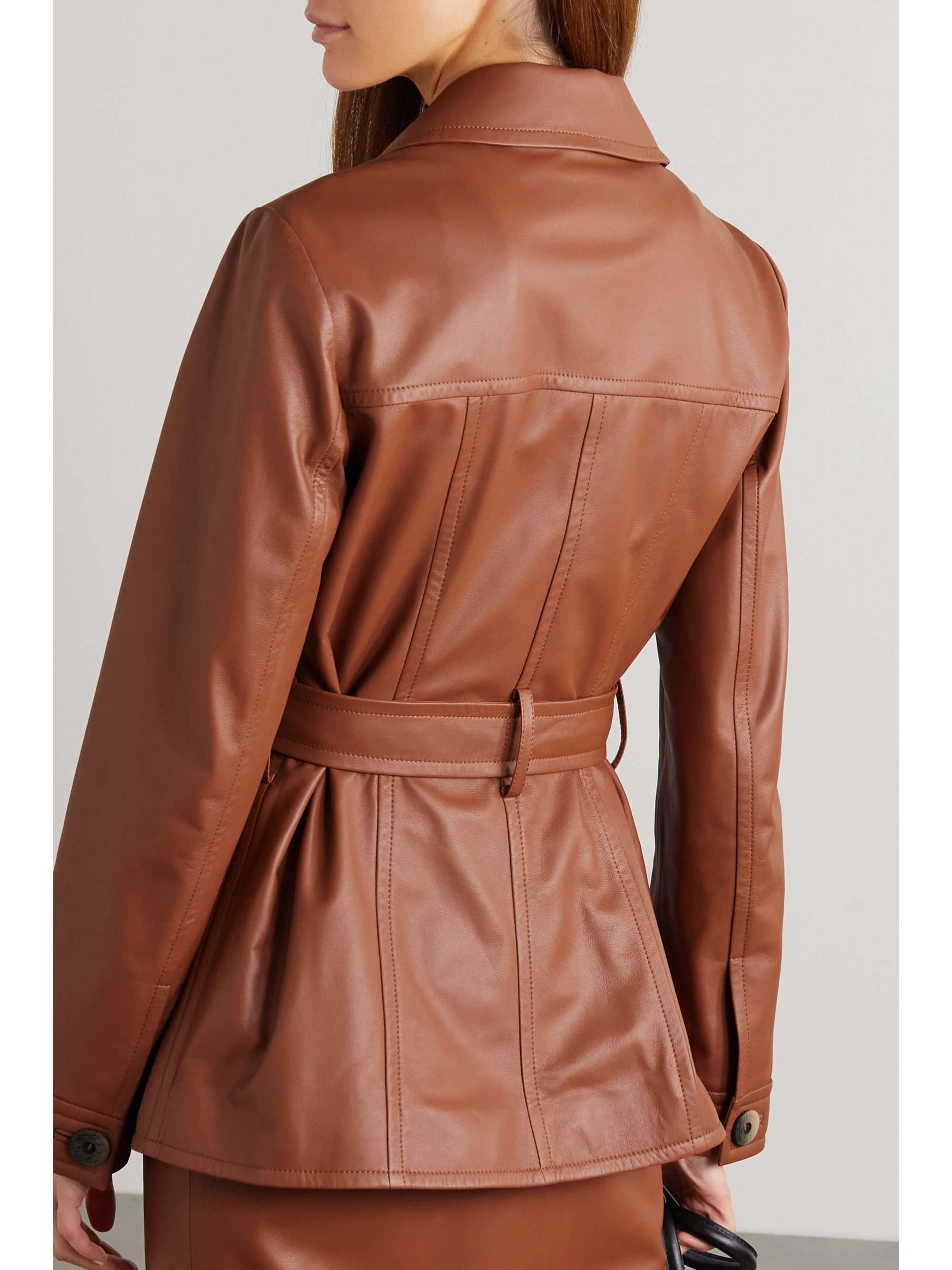 belted leather jacket