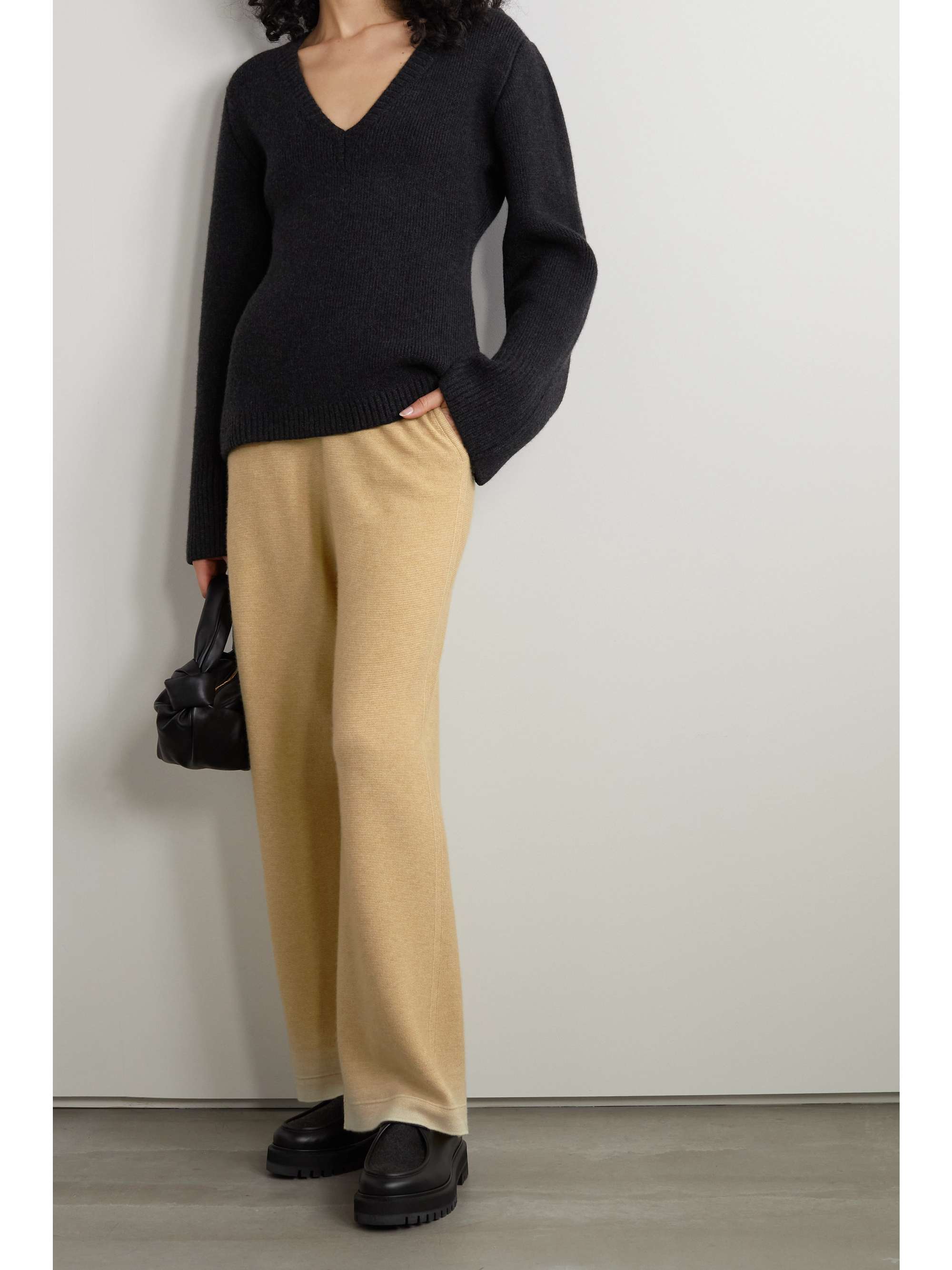 LORO PIANA Vanderbilt cashmere and silk-blend wide-leg pants