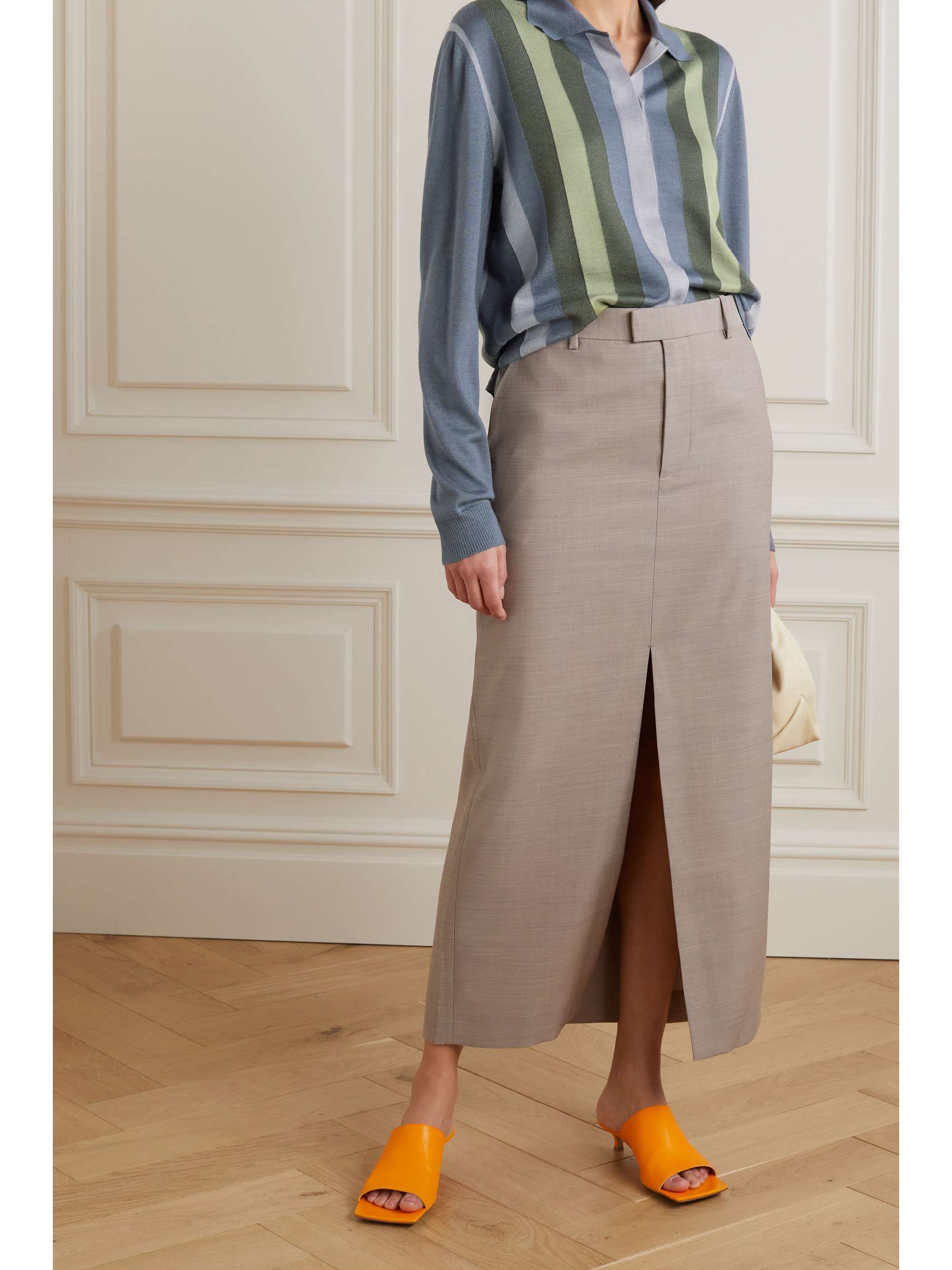 LORO PIANA كارديغان Edinburgh مخطط من مزيج الكشمير والحرير