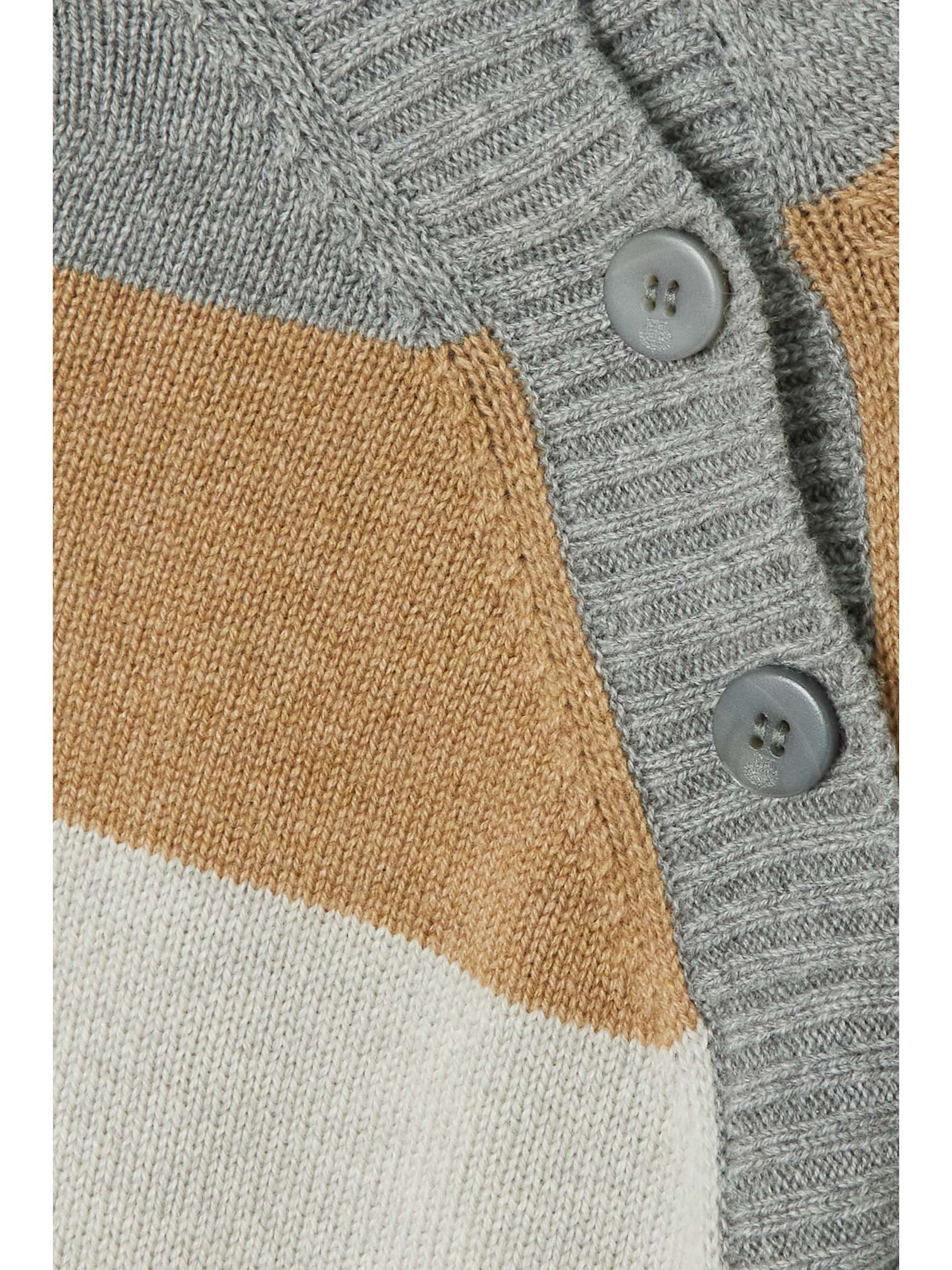 LORO PIANA Gestreifter Kaschmirpullover mit Knöpfen