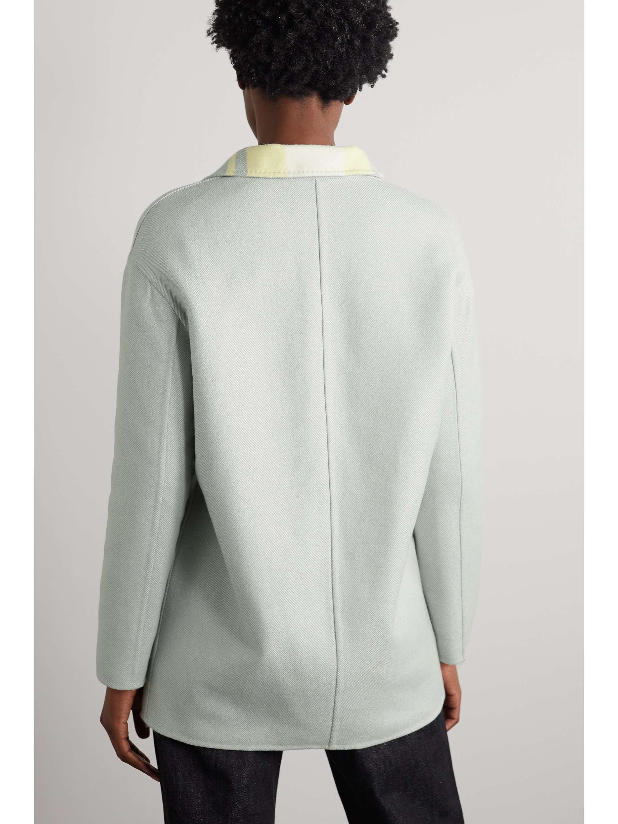 LORO PIANA Jimi 正反两穿配腰带皮革羊绒斜纹布外套