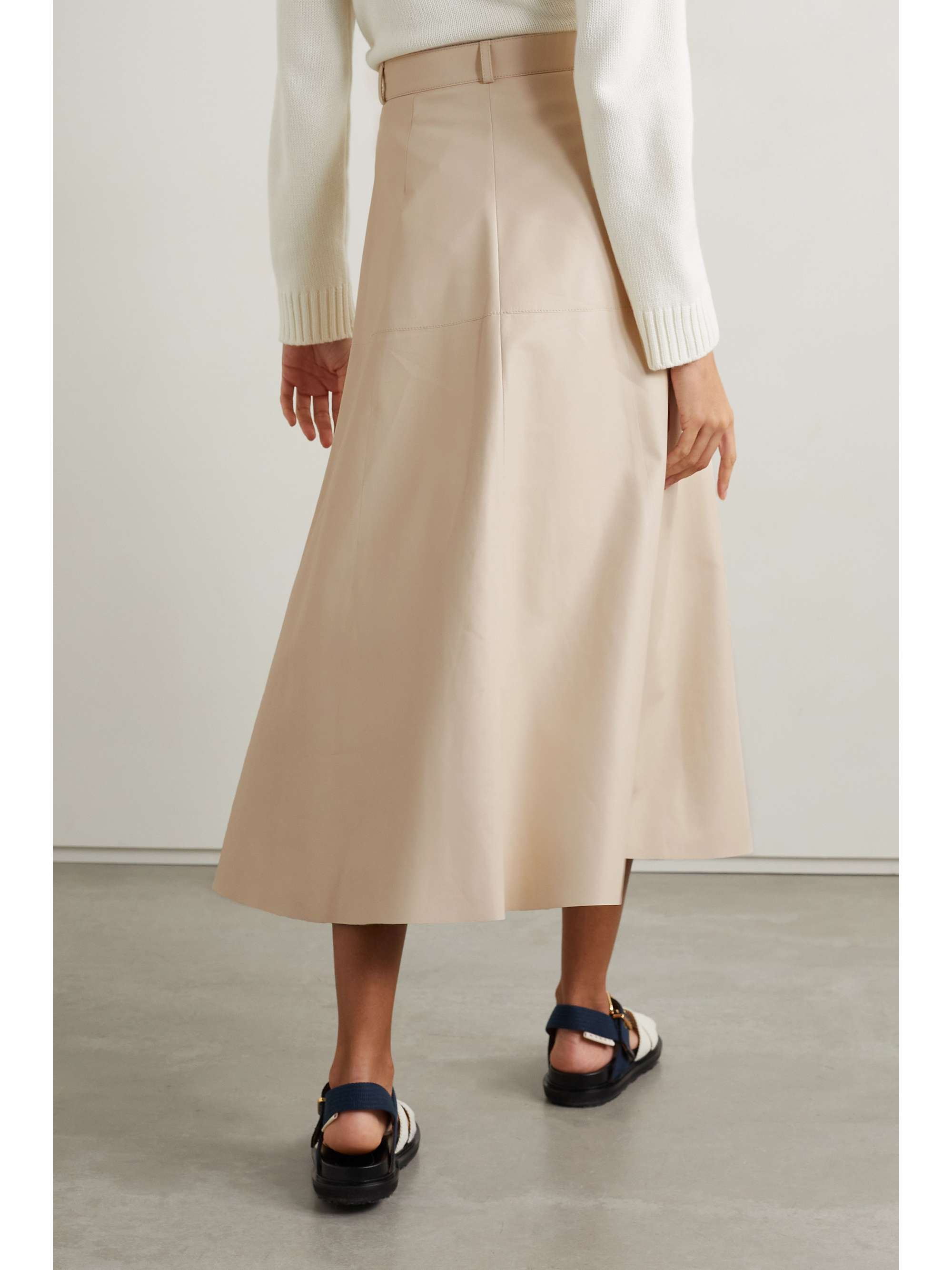 LORO PIANA Alabama leather midi skirt