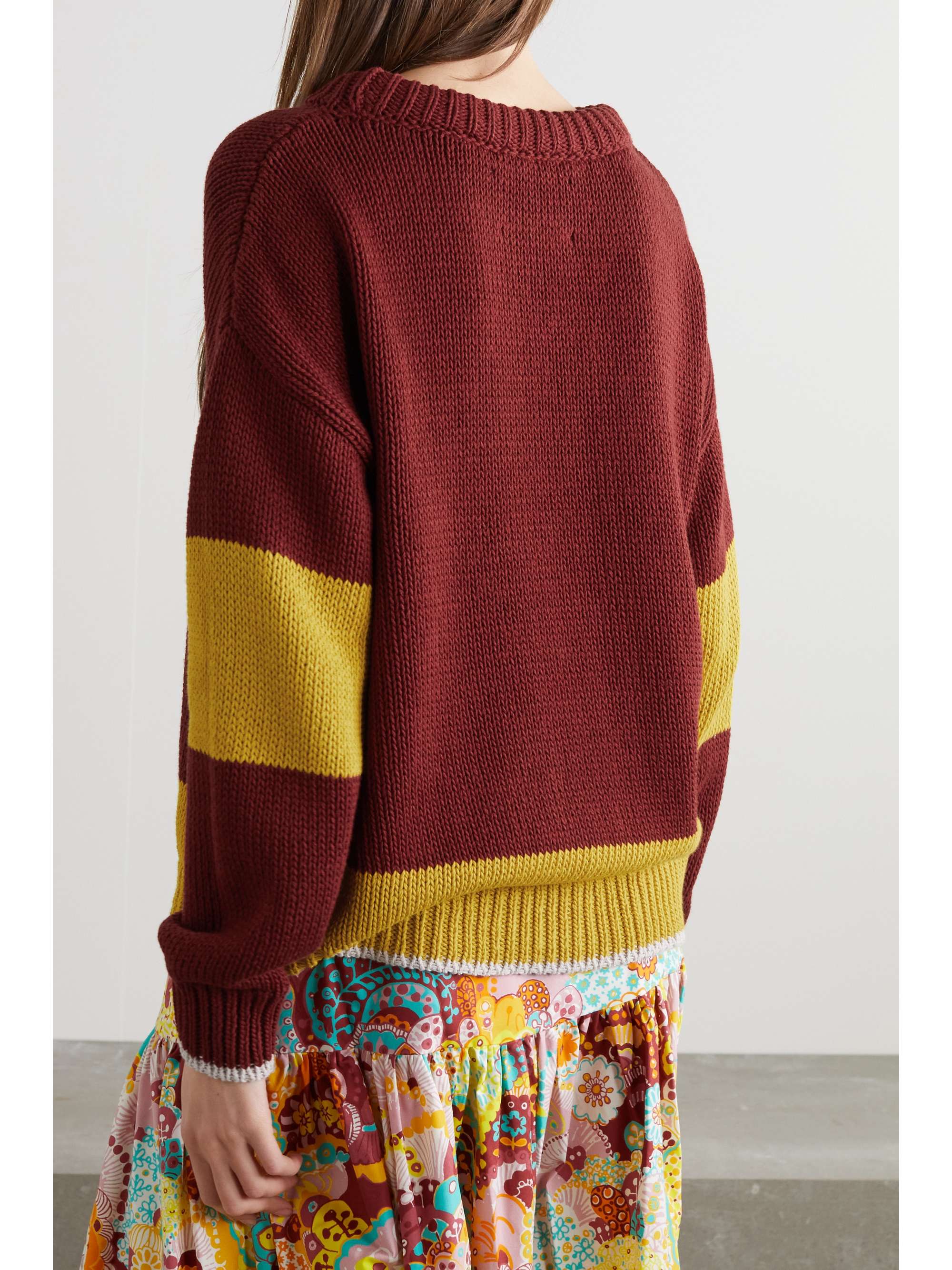 LA DOUBLEJ Boy color-block brushed cotton and wool-blend sweater