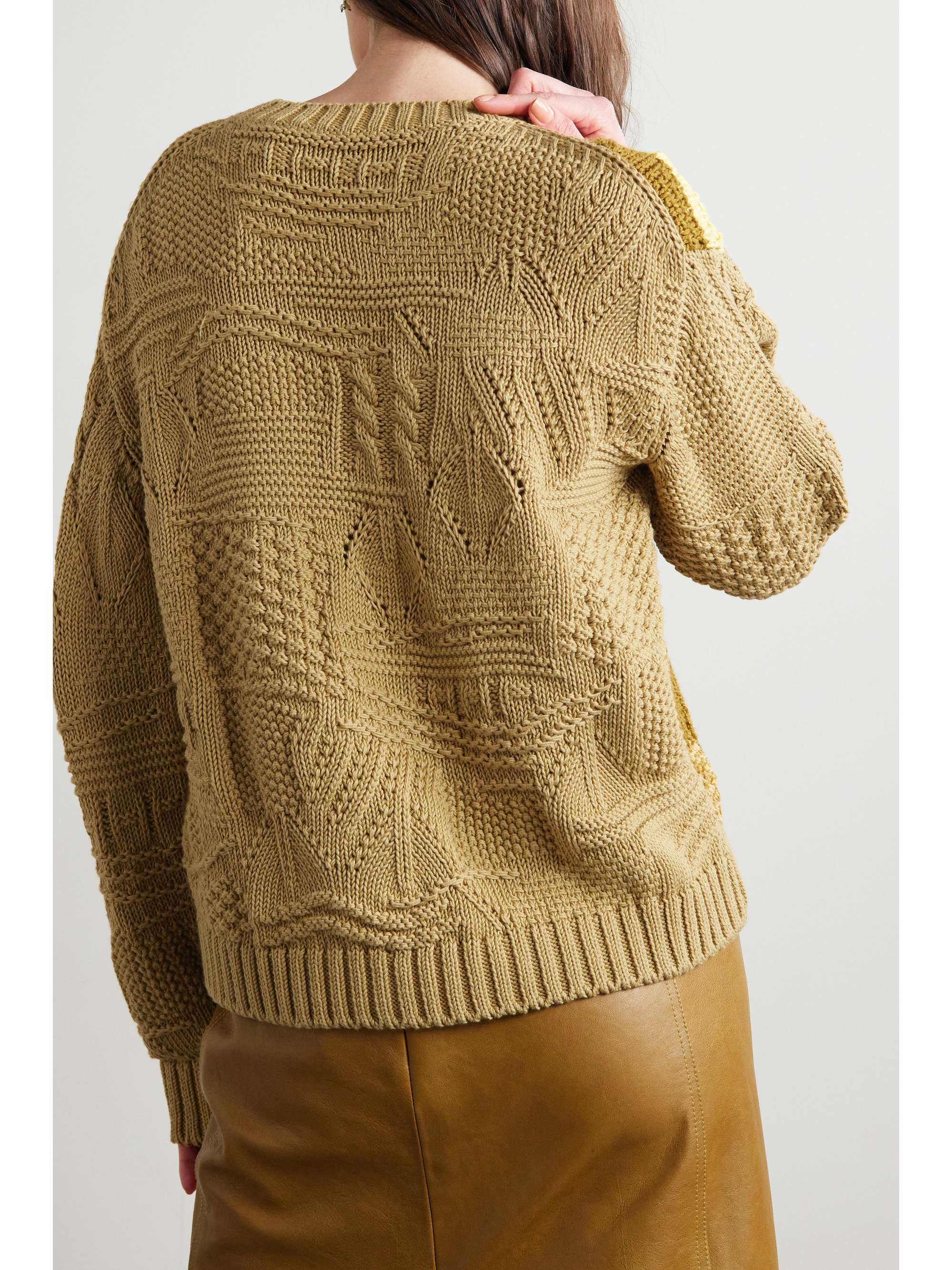 LORO PIANA Salamanca patchwork cotton and silk-blend sweater