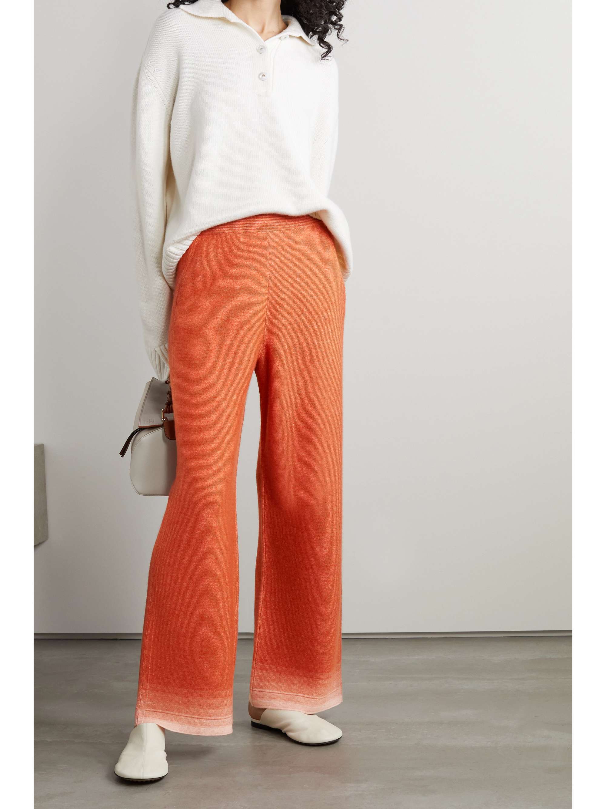 LORO PIANA Vanderbilt Hose mit weitem Bein aus einer Kaschmir-Seidenmischung