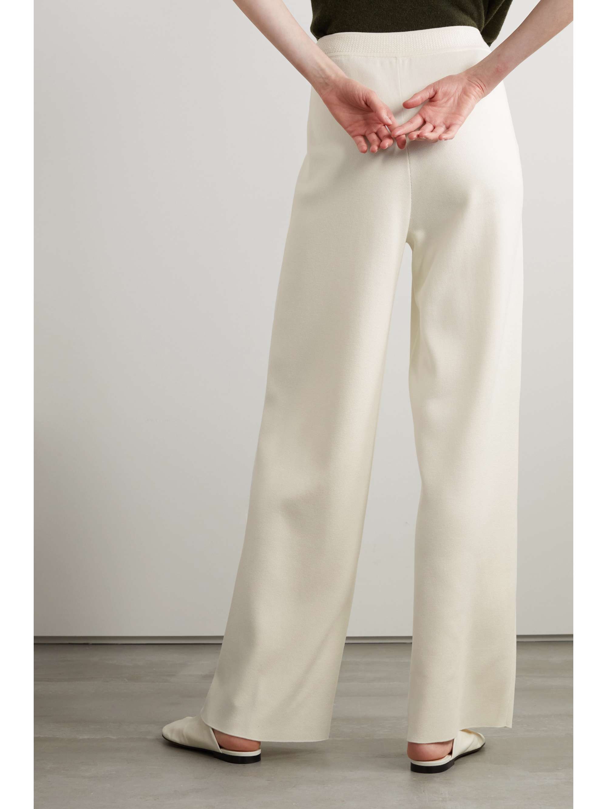 LORO PIANA Silk and cotton-blend wide-leg trousers