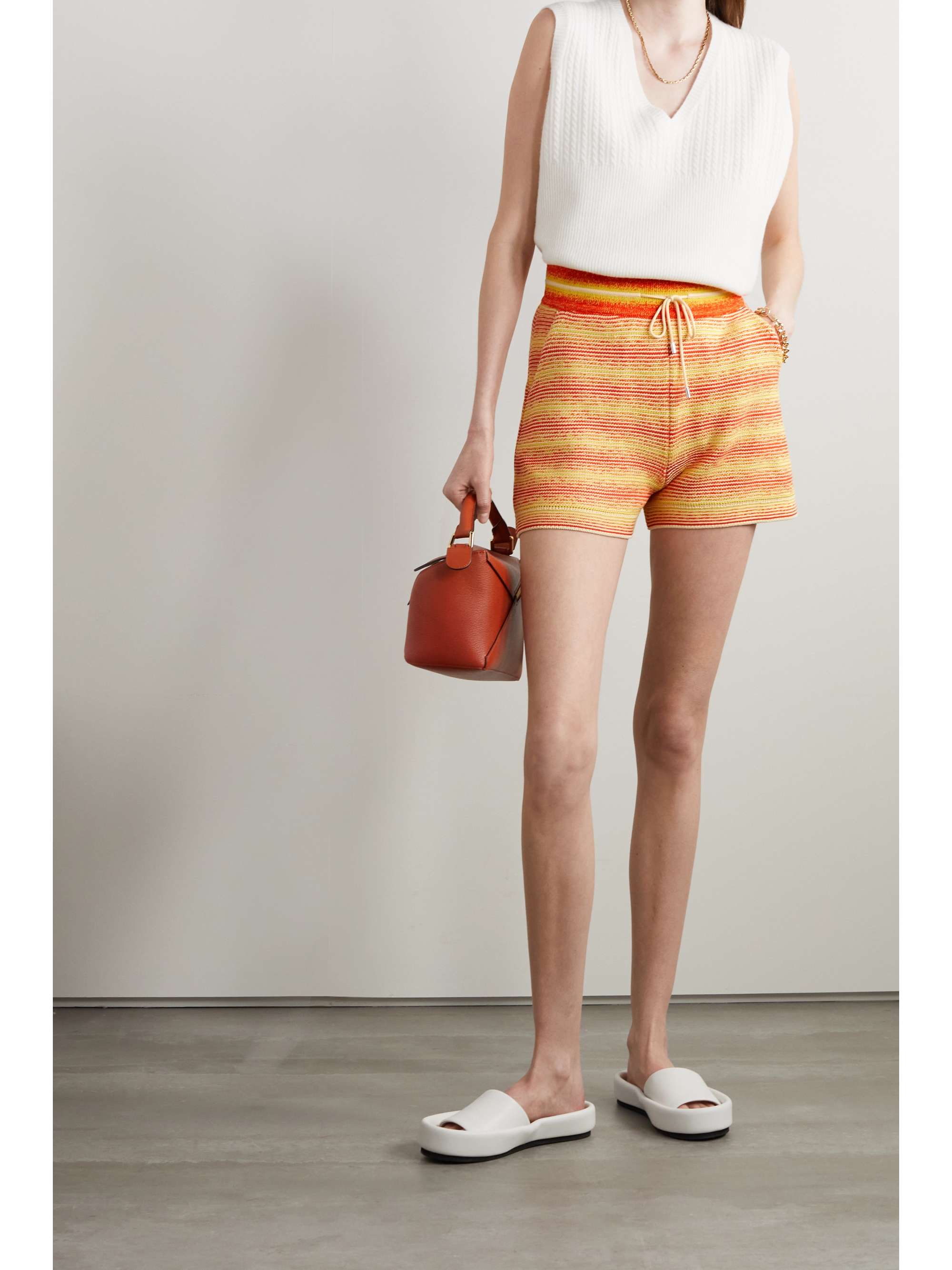 LORO PIANA Shorts aus einer Seiden-Baumwollmischung mit Streifen