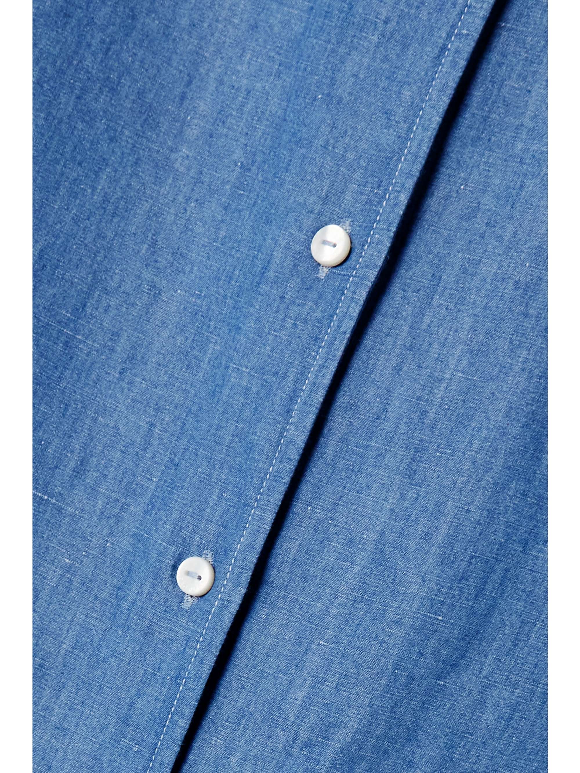 LORO PIANA Andre linen and cotton-blend chambray shirt