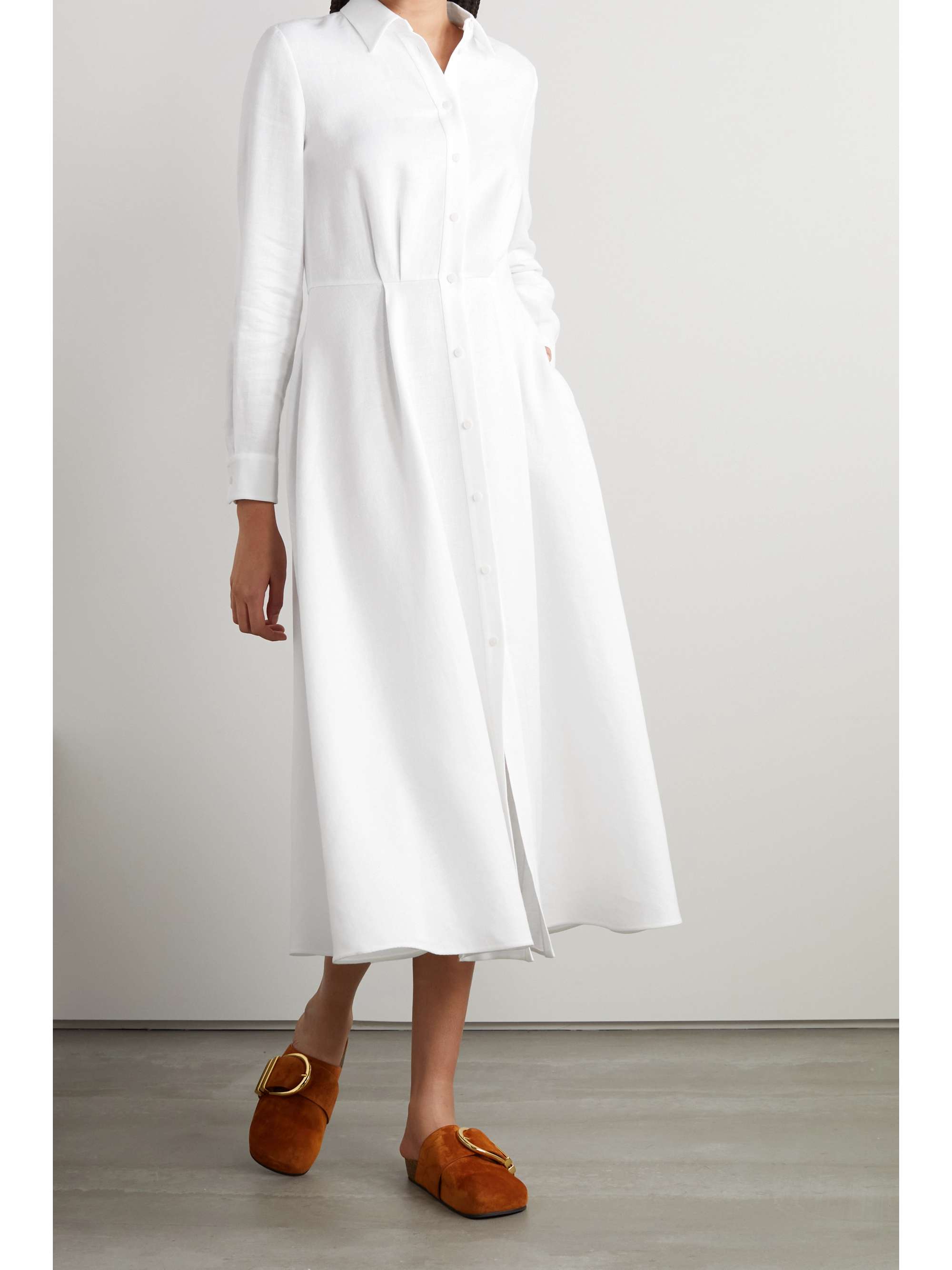 White Lucienne linen shirt dress | LORO PIANA | NET-A-PORTER