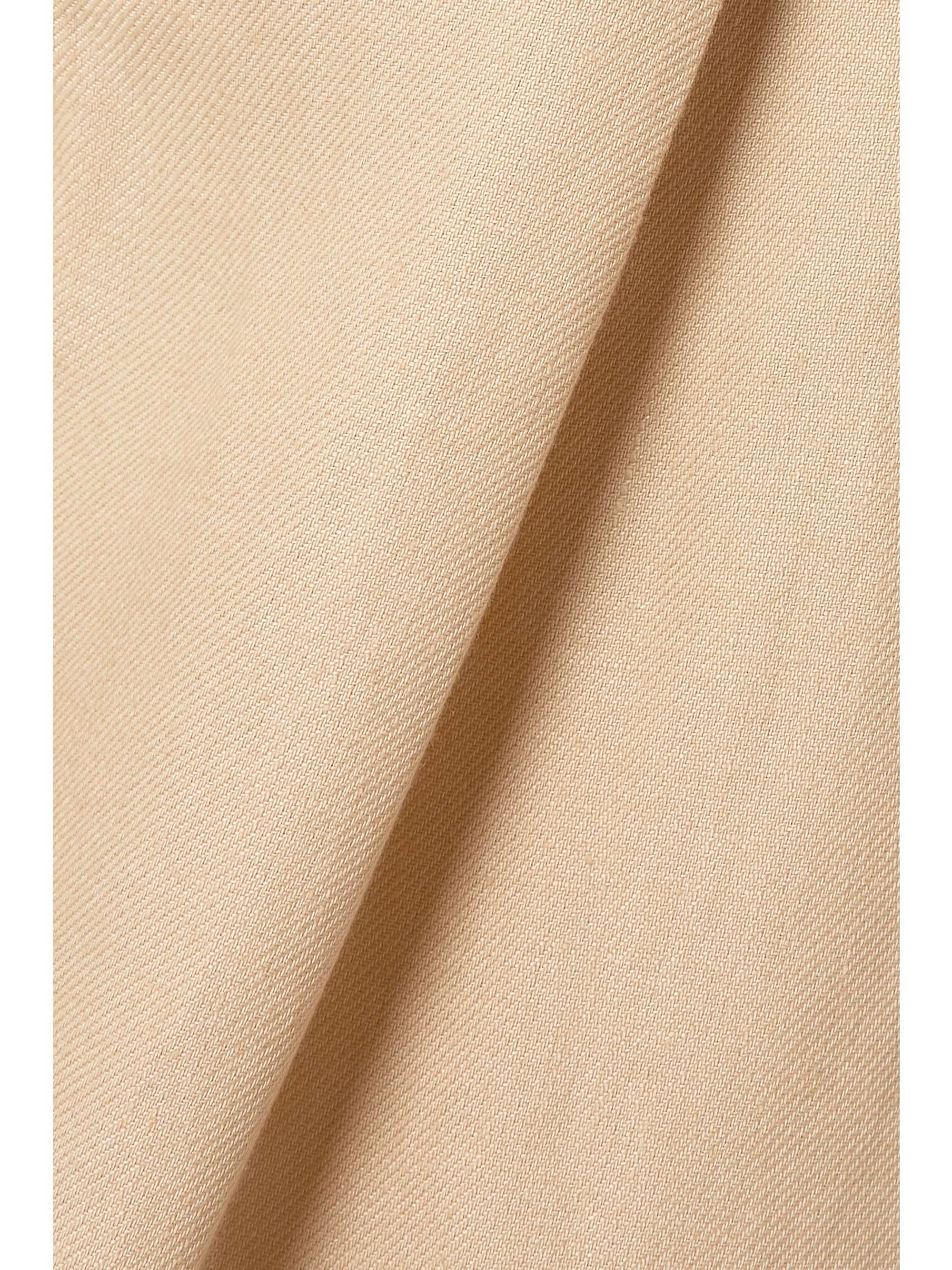 LORO PIANA Antigua pleated linen-twill wide-leg pants