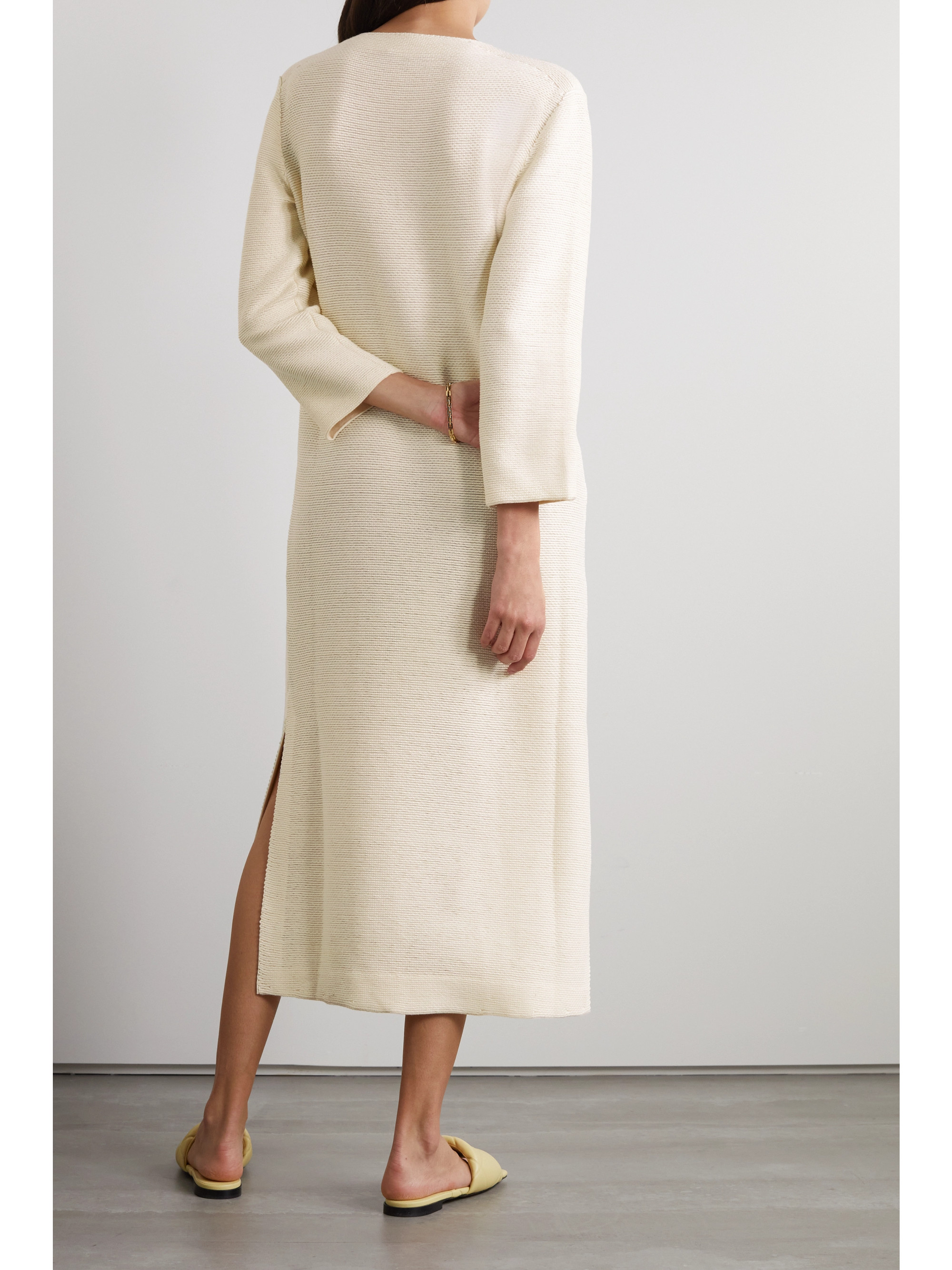 Loro Piana Beirut ribbed cashmere and silk-blend midi dress