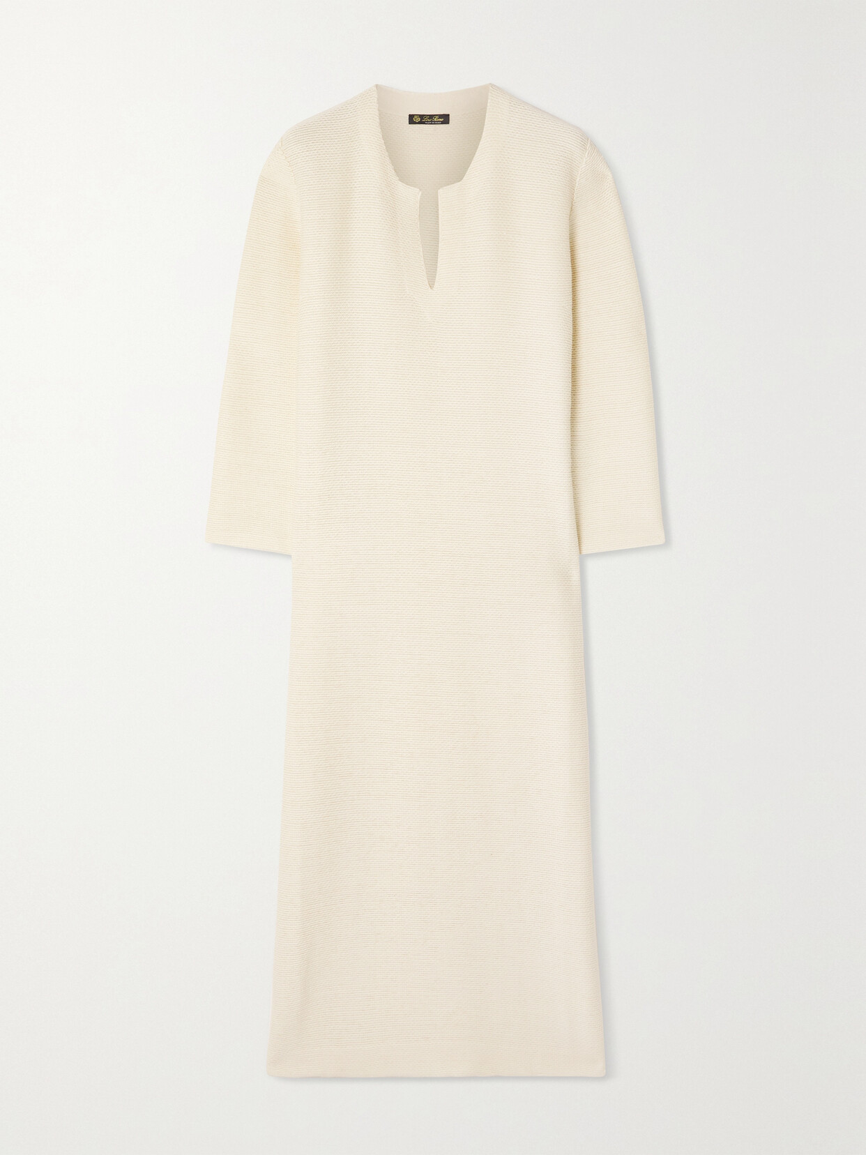 Loro Piana Beirut Ribbed Cashmere And Silk-blend Midi Dress In Neutrals