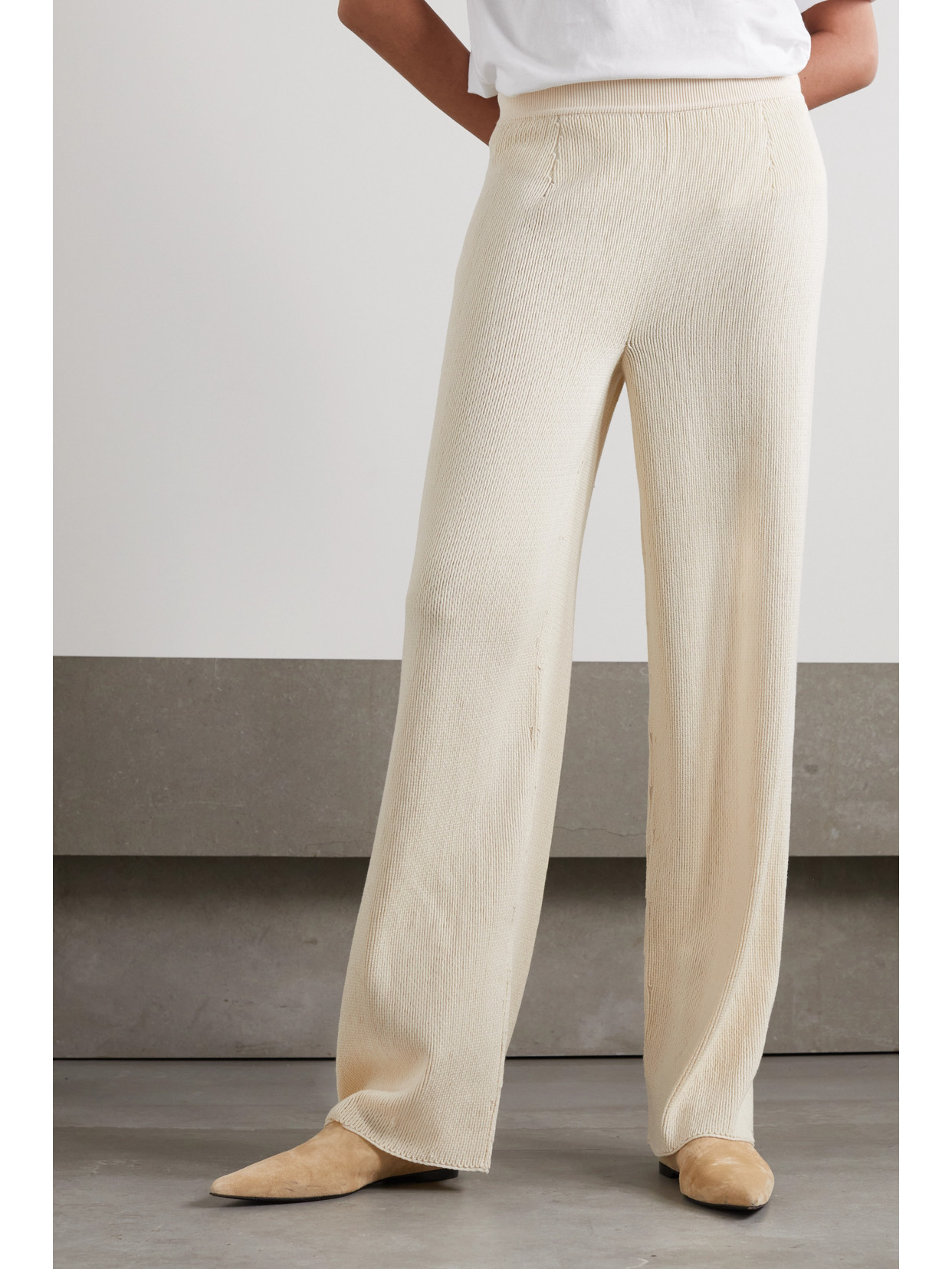 Loro Piana Beirut Cashmere And Silk-blend Pants In Neutrals