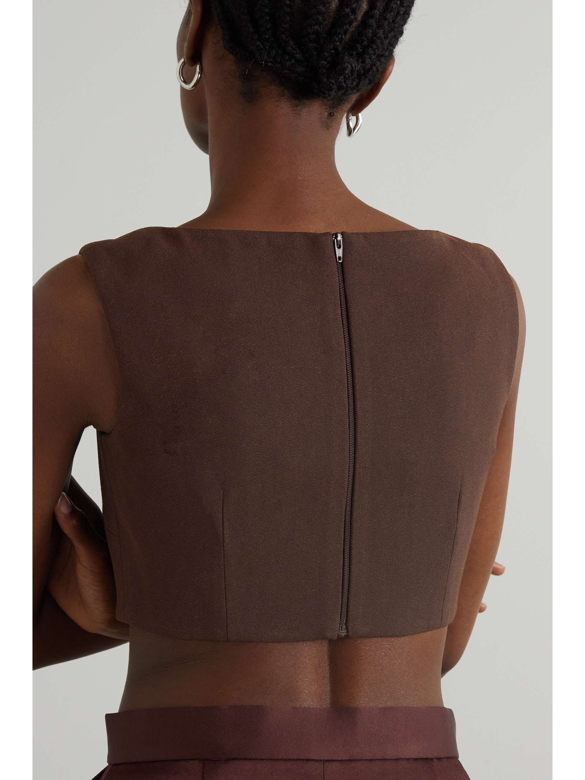 ALEX PERRY Rae cropped crepe top