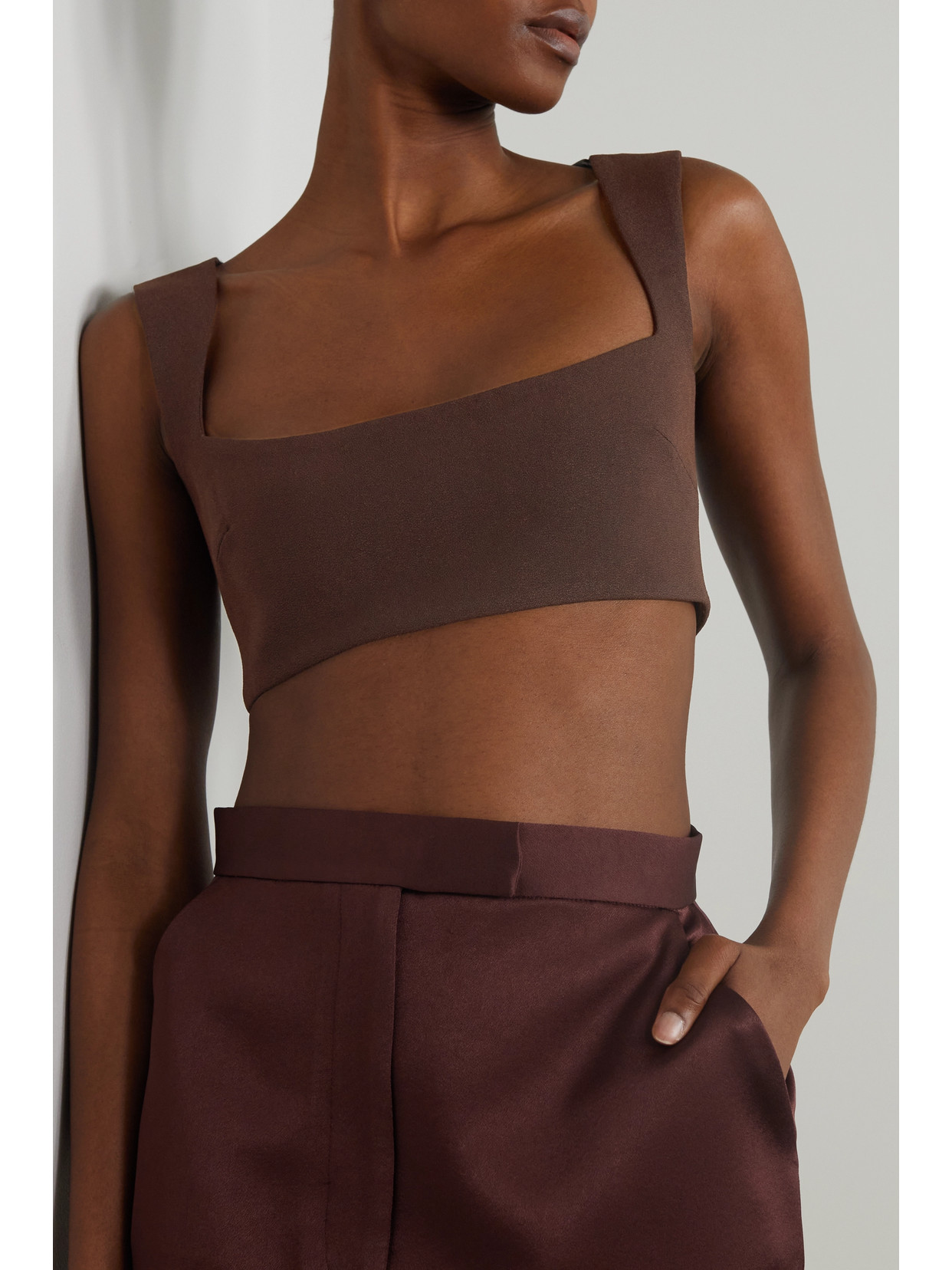 Rae Cropped Crepe Top