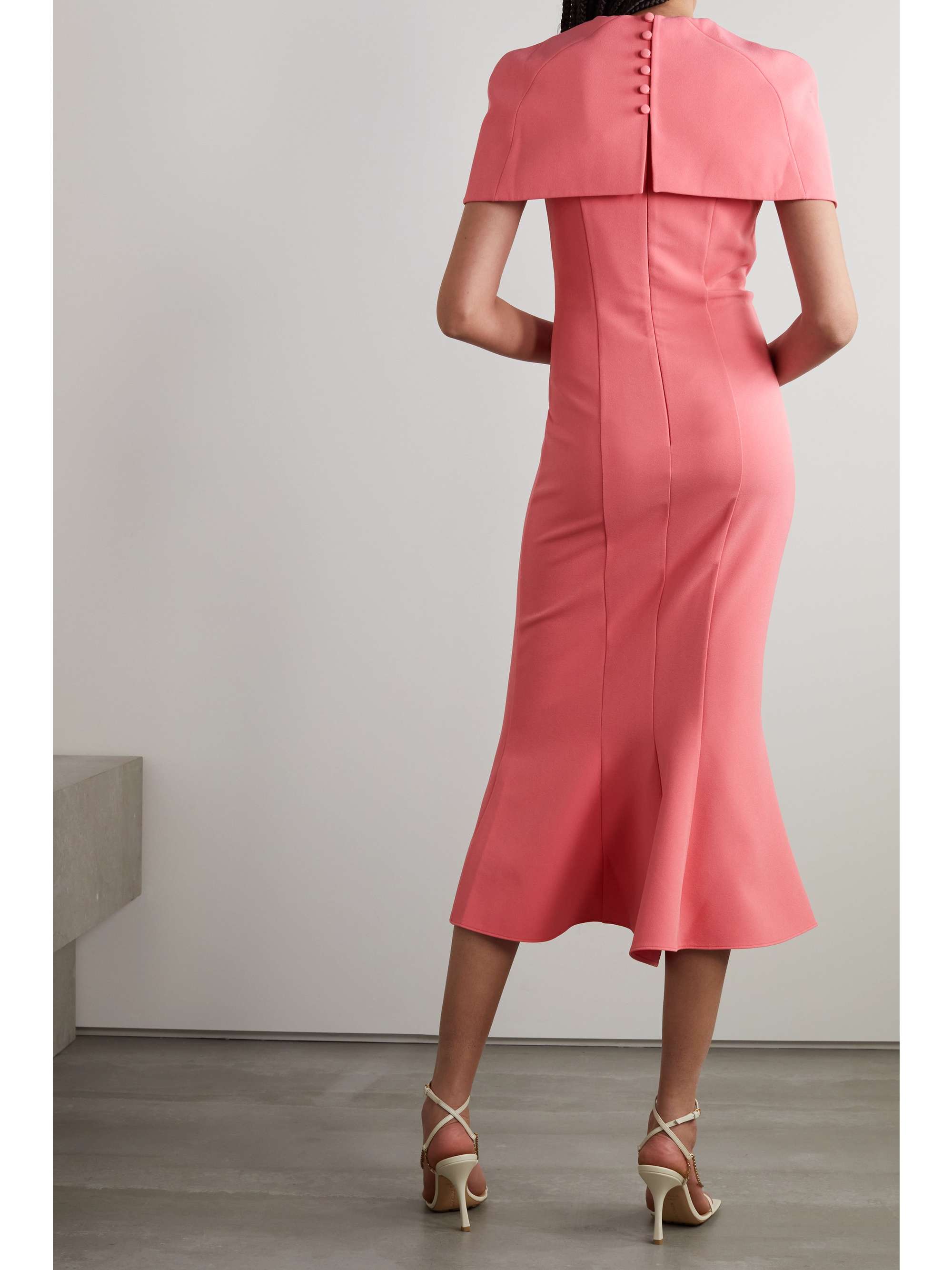 SAFIYAA Ginka cape-effect strech-crepe midi dress
