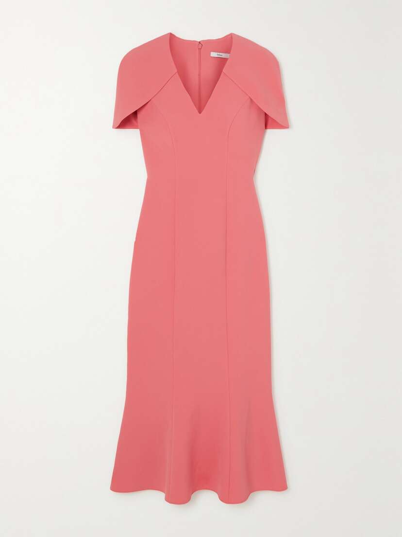 Safiyaa Ginka Cape-effect Strech-crepe Midi Dress