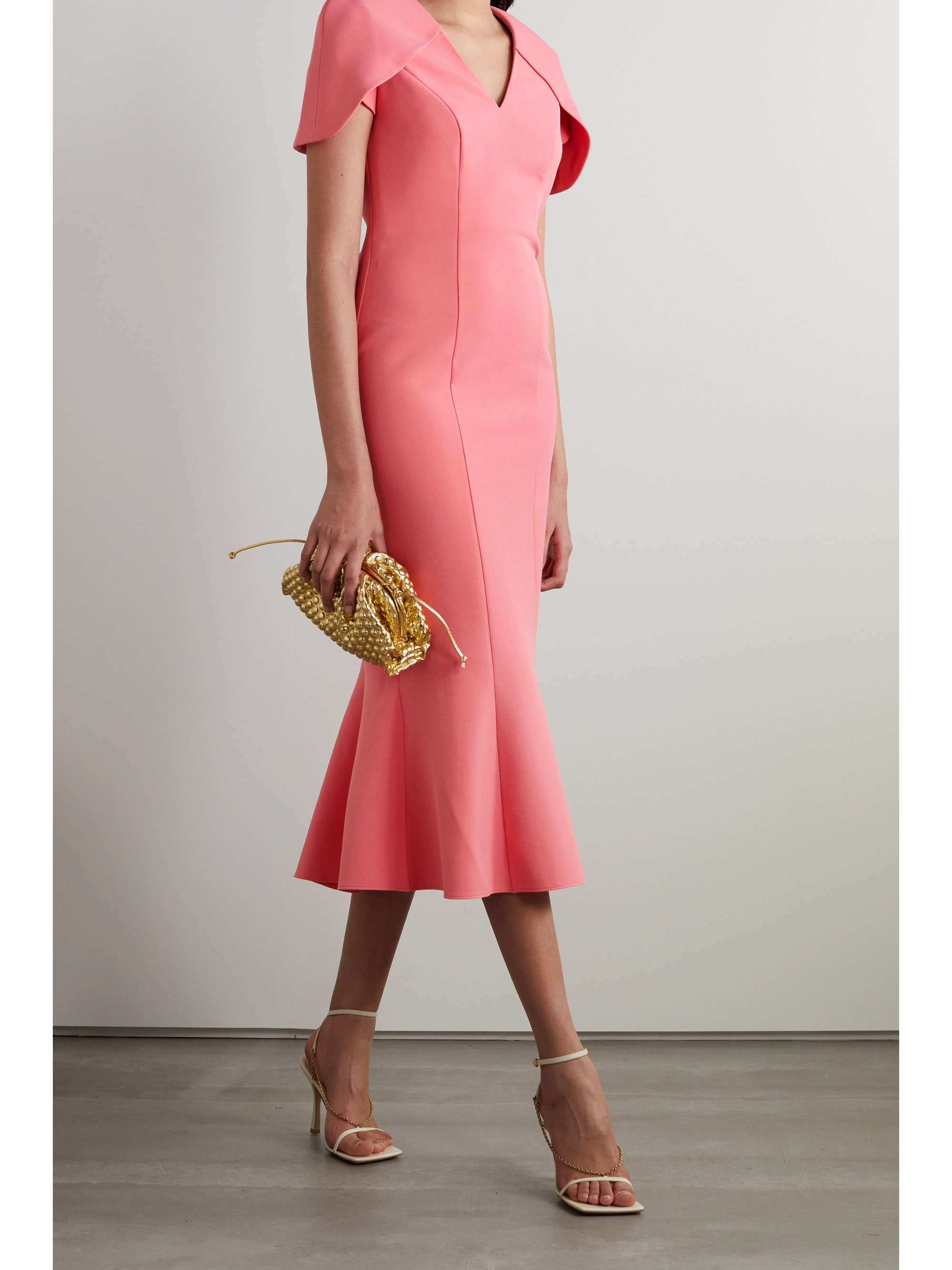 SAFIYAA Ginka cape-effect strech-crepe midi dress