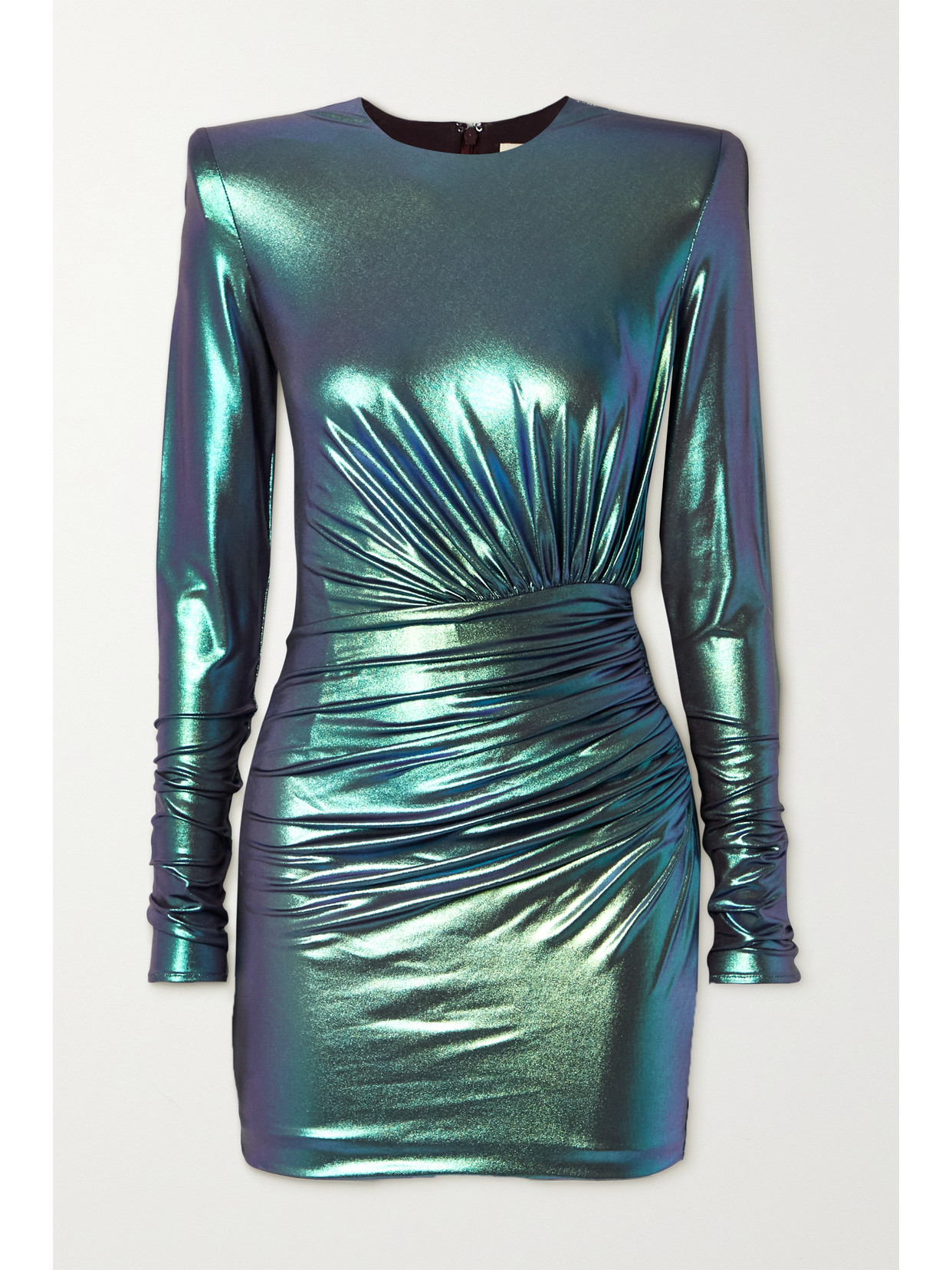 Alexandre Vauthier Gathered Iridescent Stretch-jersey Mini Dress