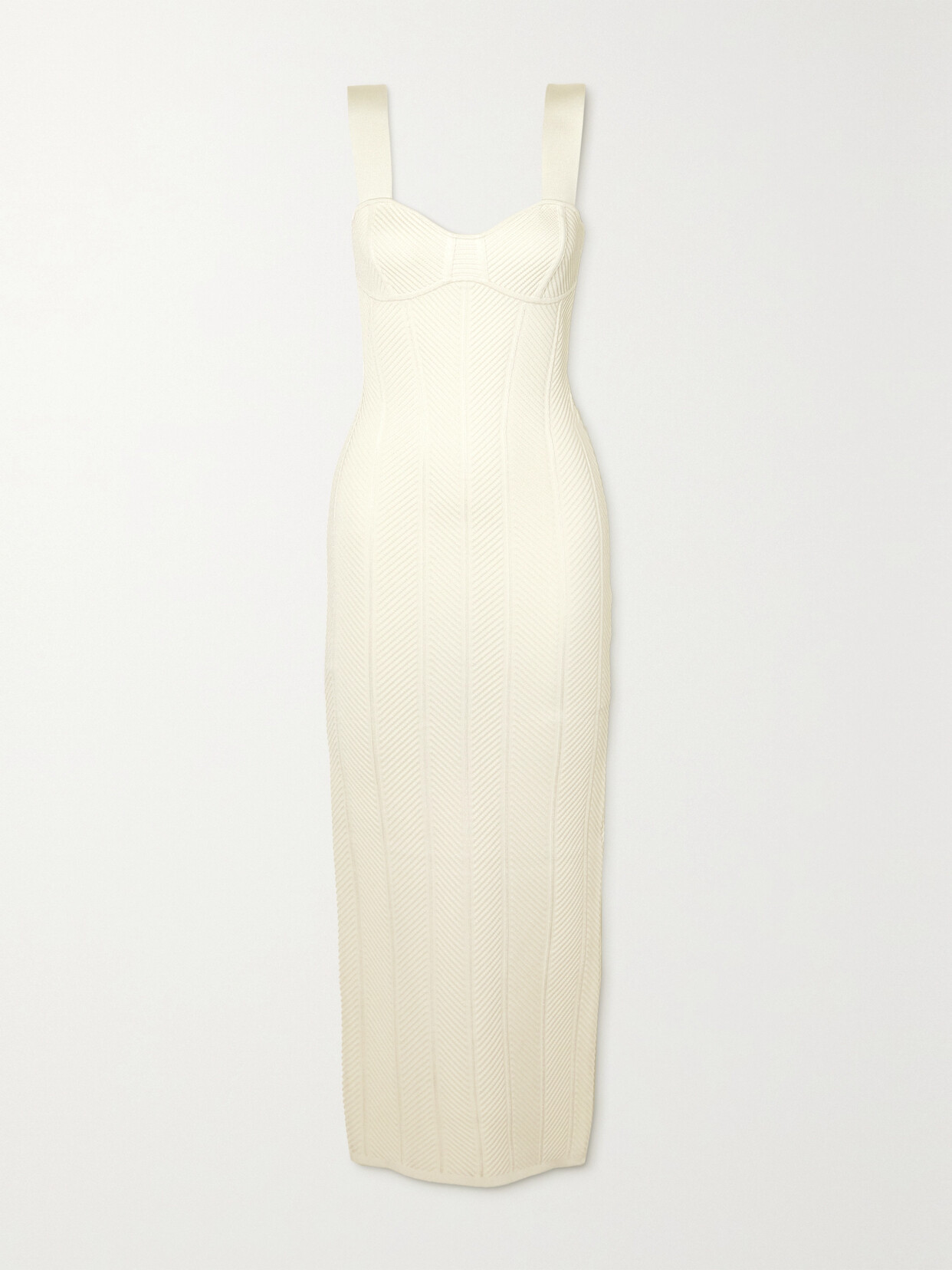 HERVE LEGER OTTOMAN BANDAGE MIDI DRESS