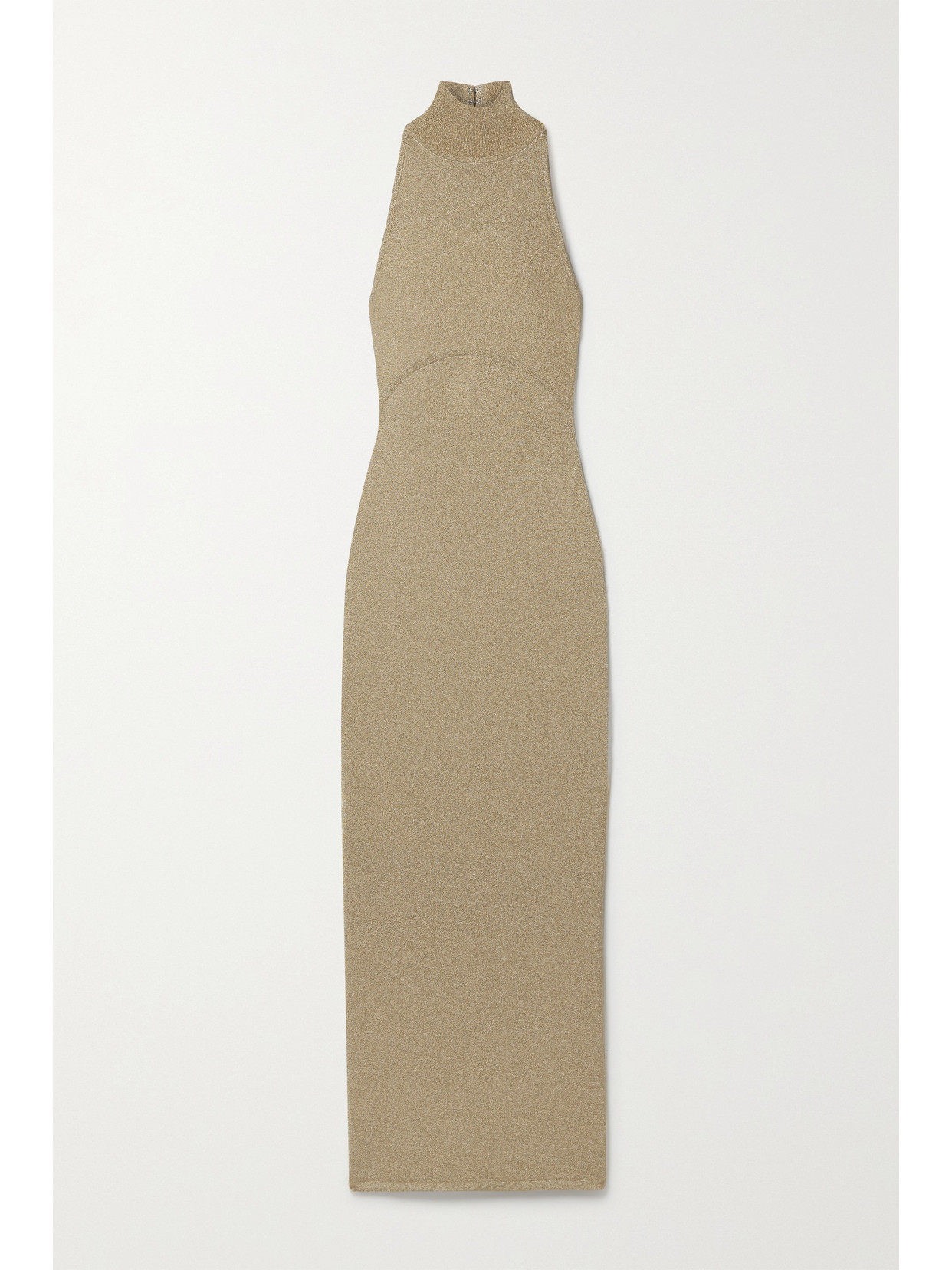 Hervé Léger Metallic Recycled Stretch-knit Halterneck Gown