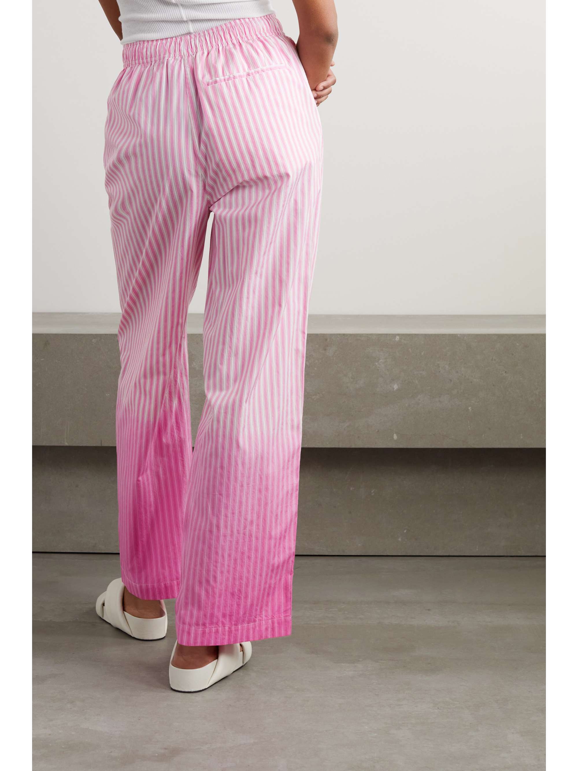 Pink Striped ombré cotton-poplin 