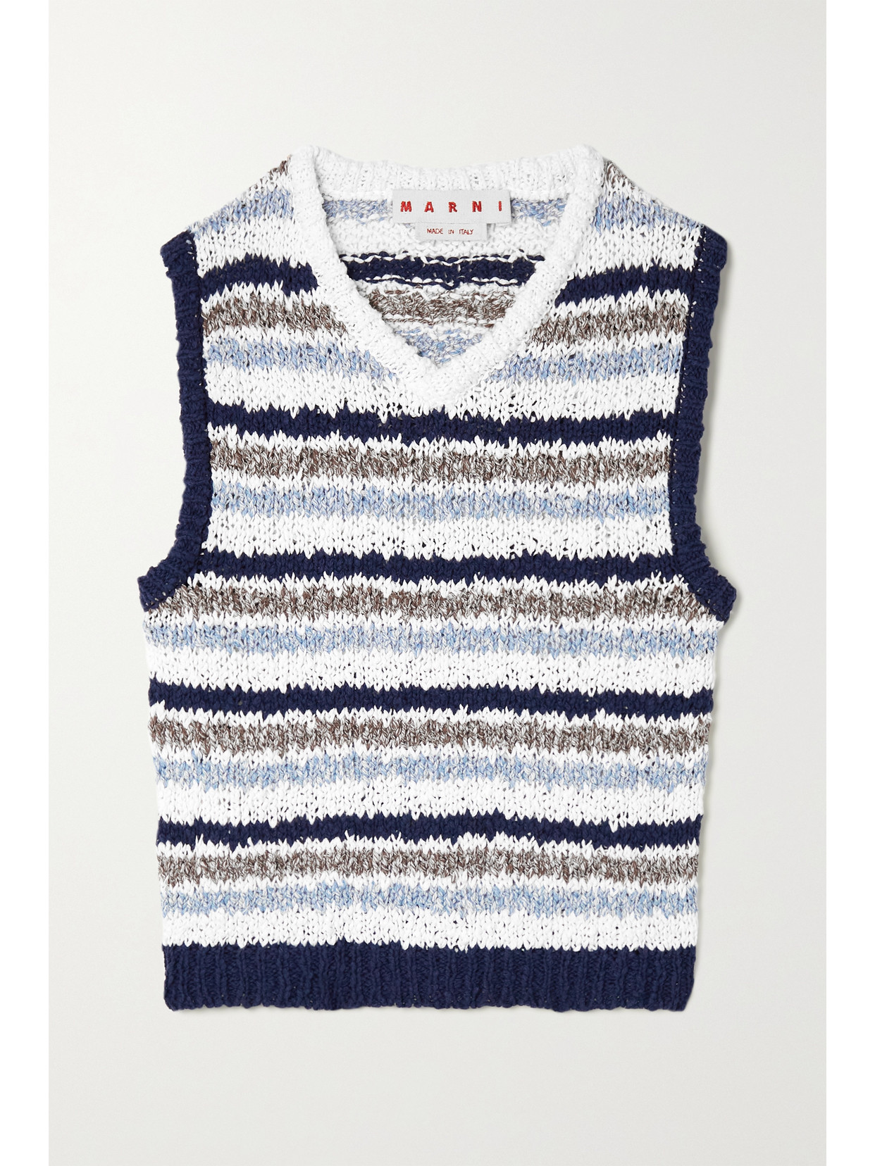 Marni Striped Cotton Vest - Blue