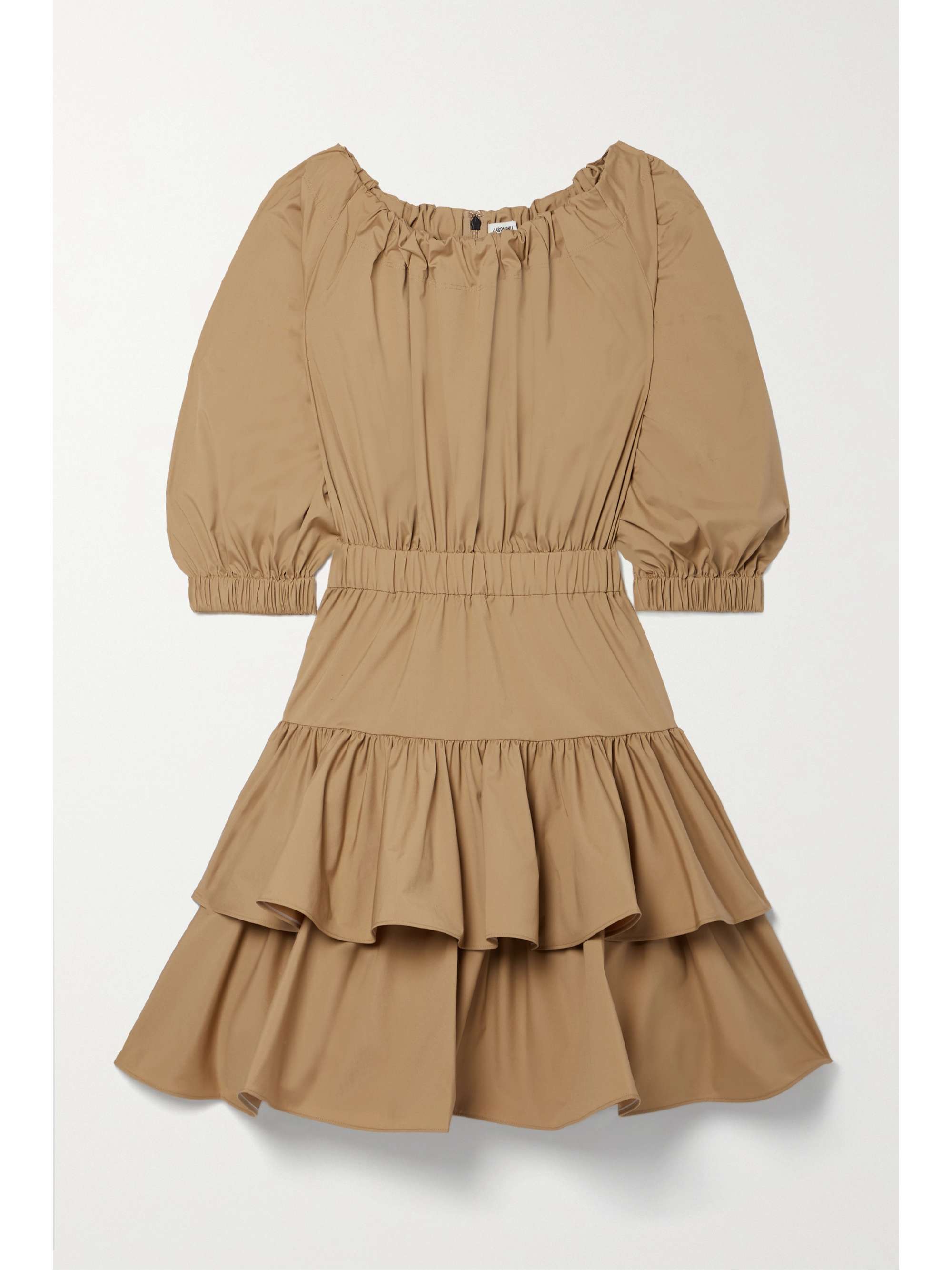 poplin ruffle tiered dress