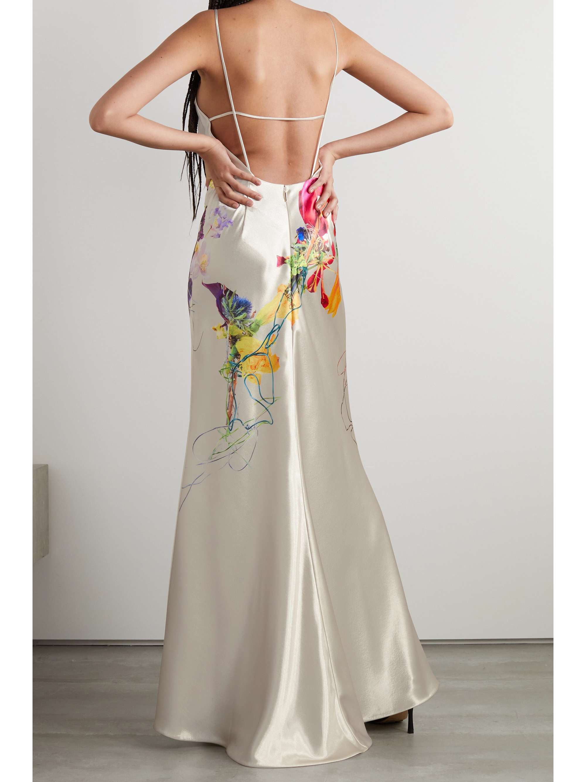 JASON WU COLLECTION Open-back floral-print satin gown