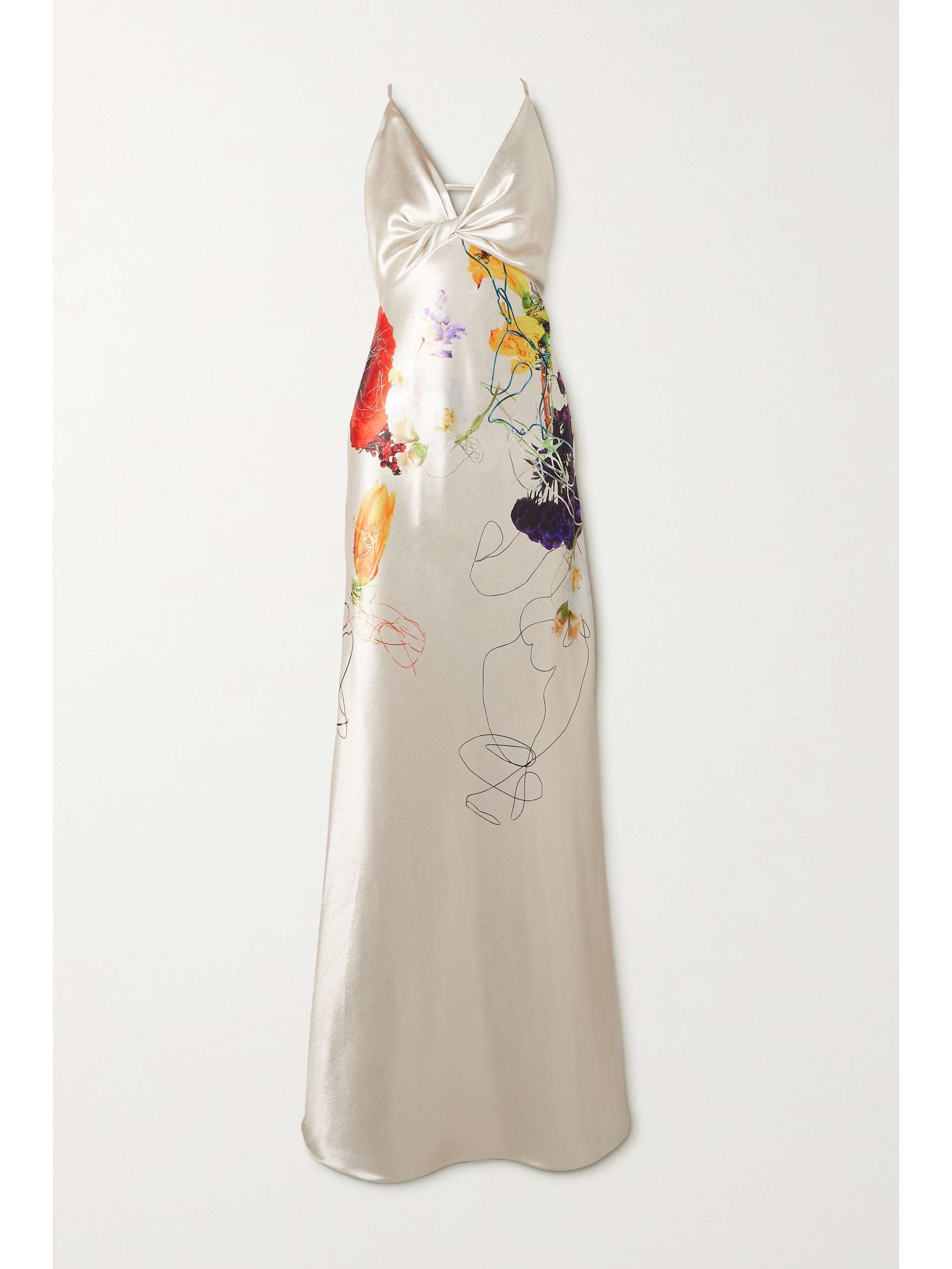 JASON WU COLLECTION Open-back floral-print satin gown