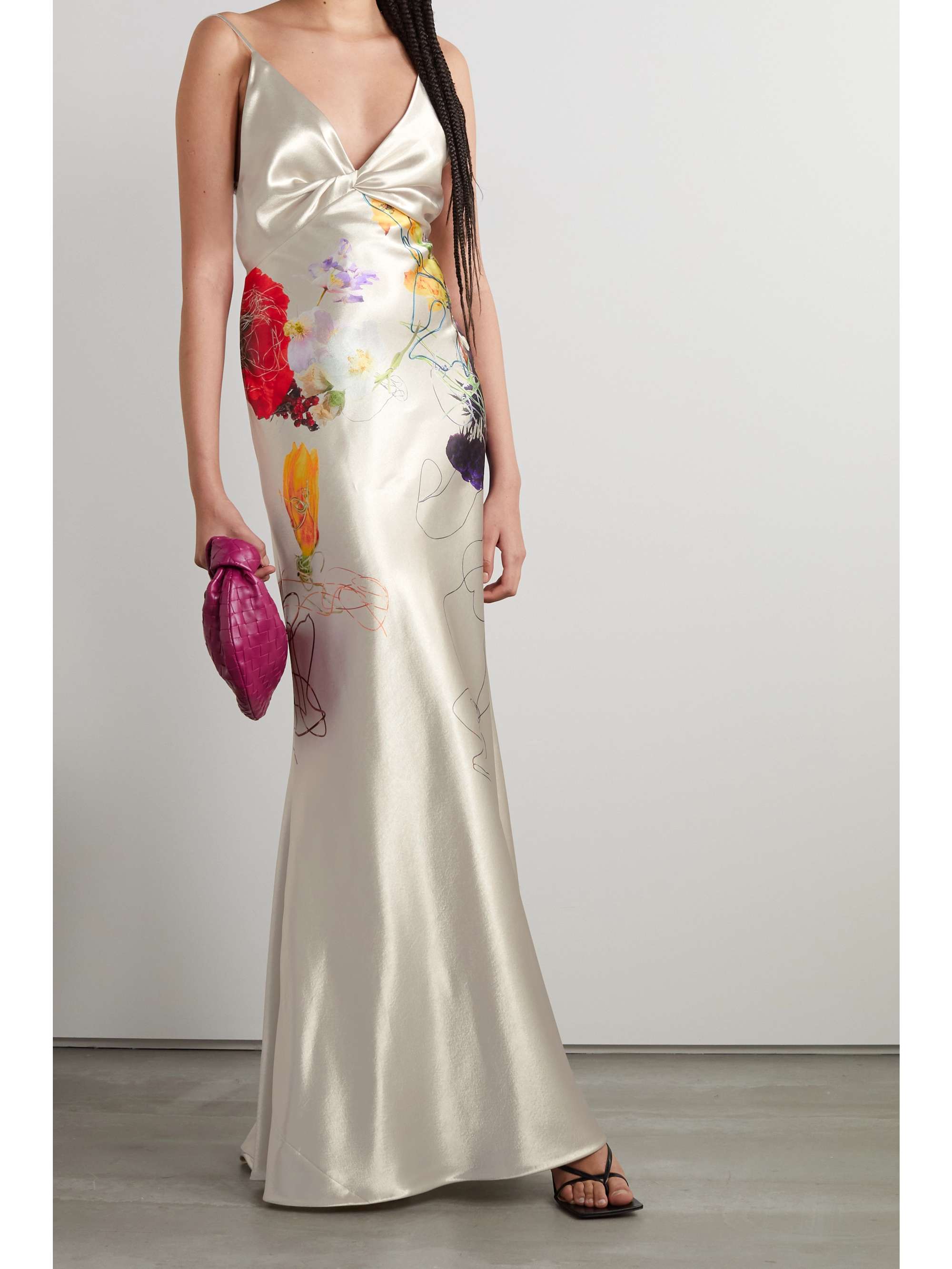 JASON WU COLLECTION Open-back floral-print satin gown