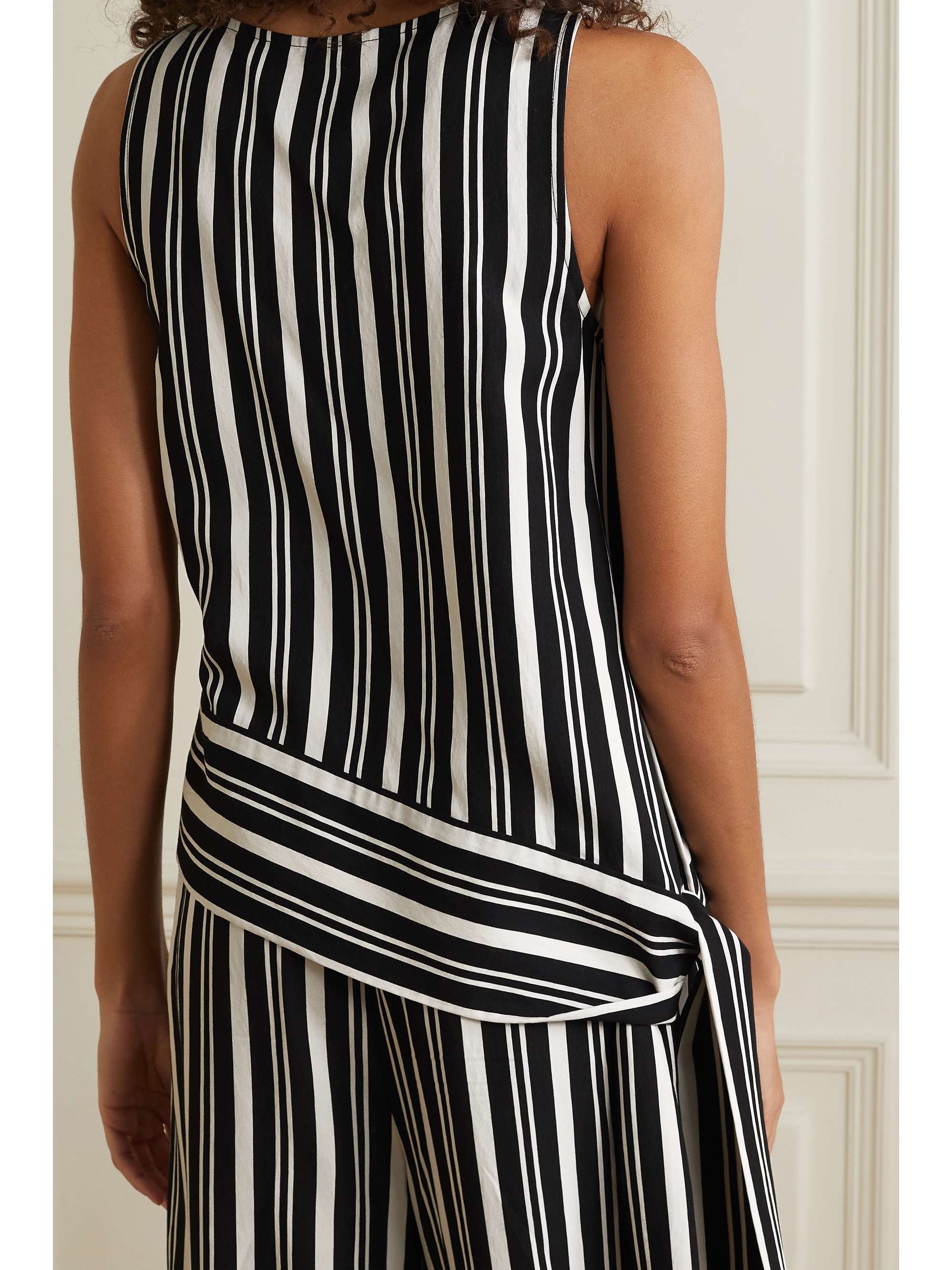 JASON WU Asymmetric striped twill top