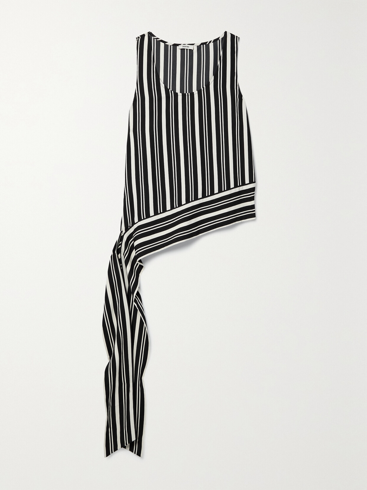 Jason Wu Collection Asymmetric Striped Twill Top
