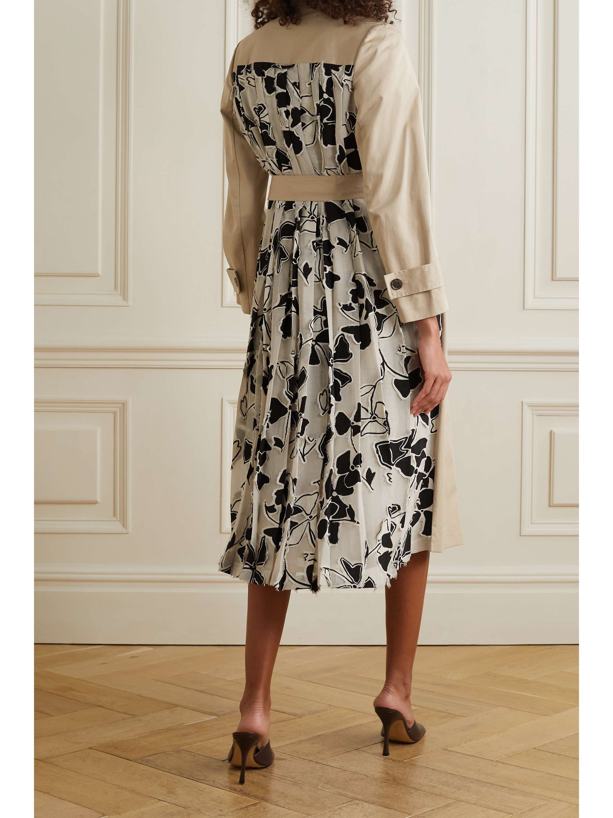 floral print trench coat