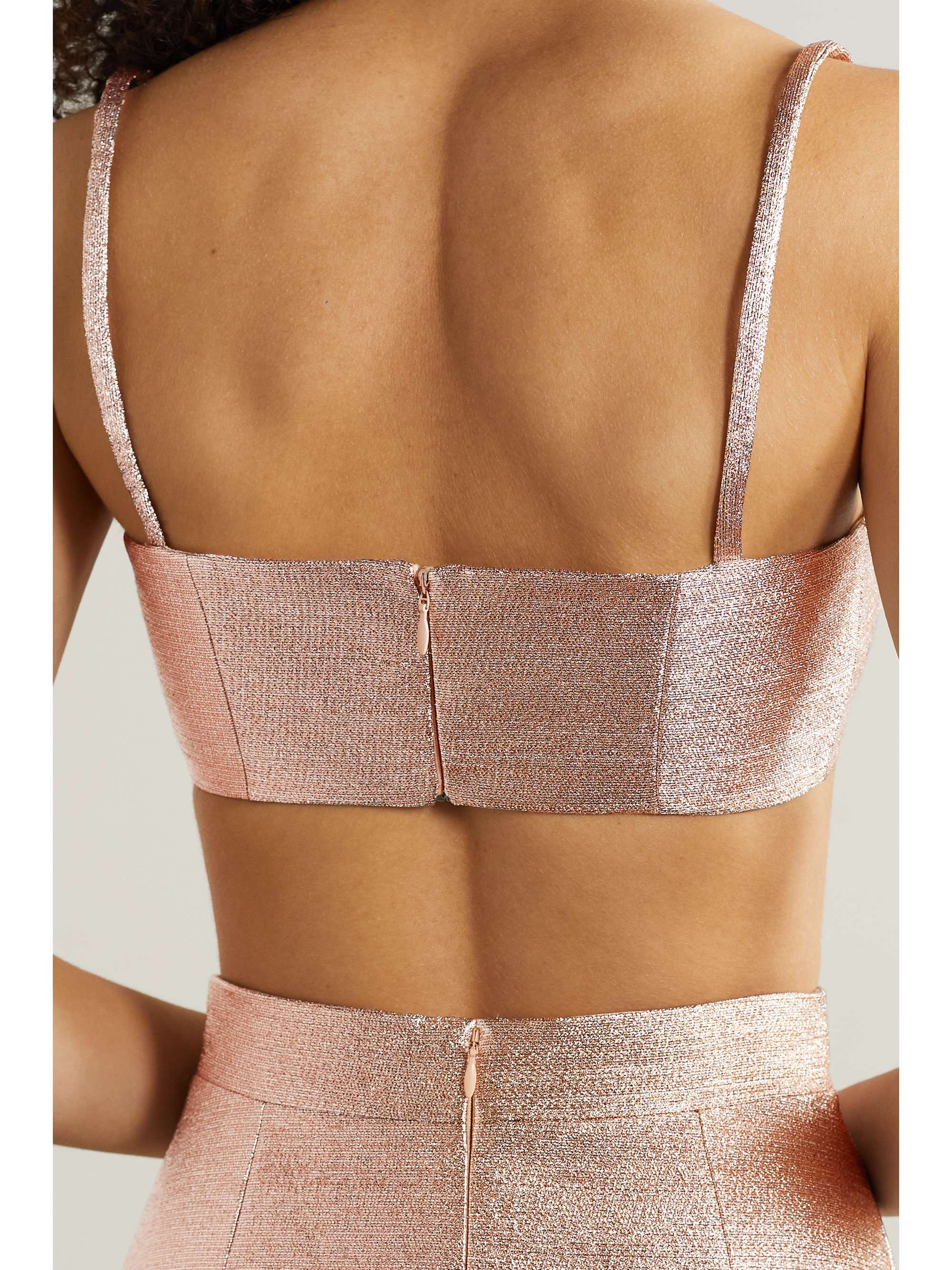 EMILIA WICKSTEAD Leya cropped lamé top