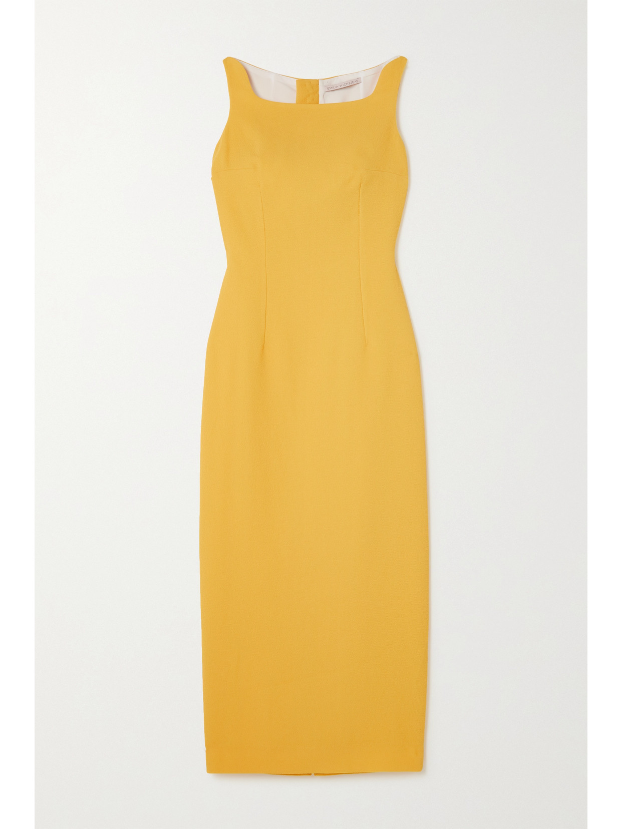 Emilia Wickstead Cleo Open-back Cloqué Midi Dress In Yellow