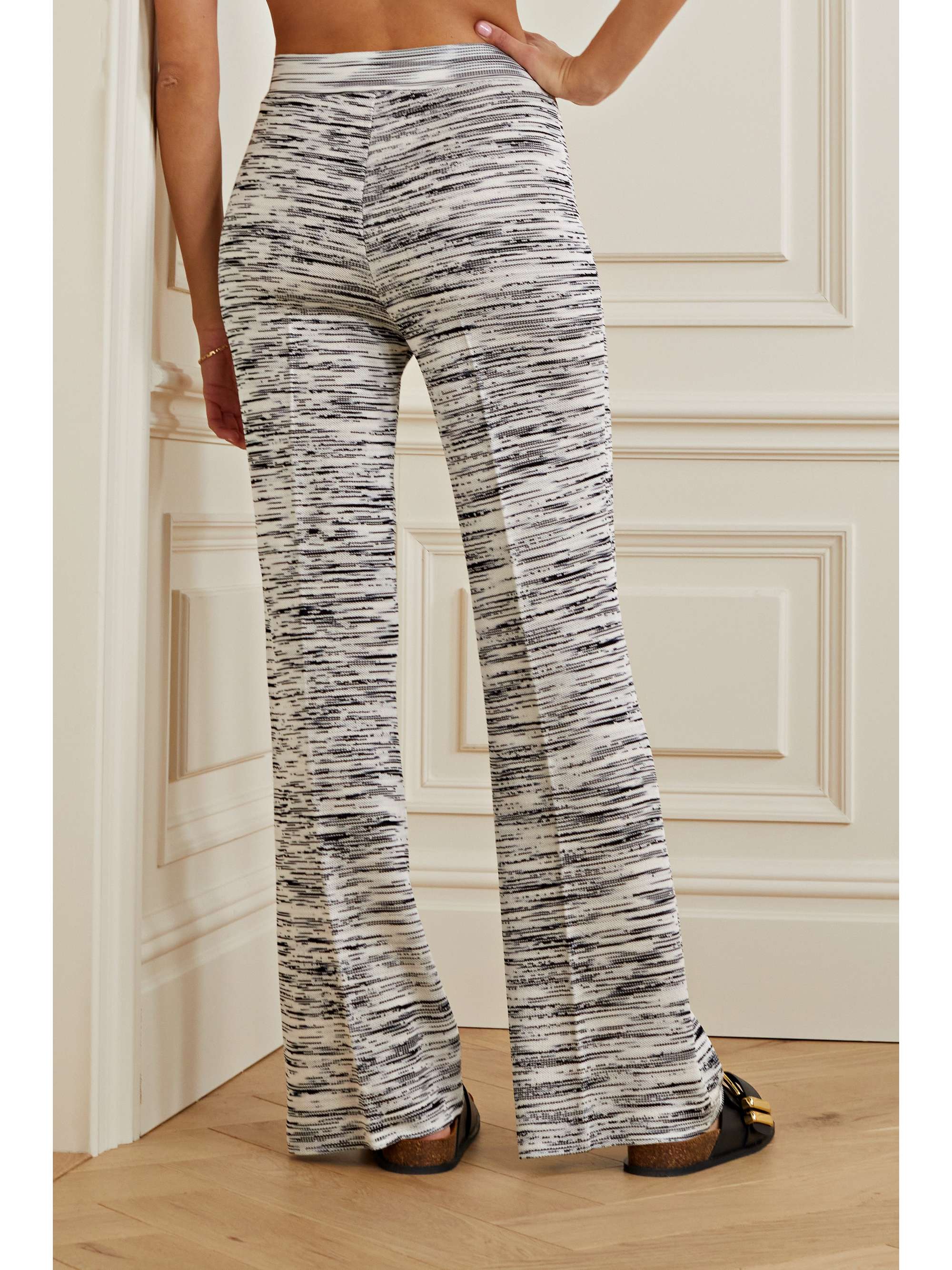 MISSONI Striped jacquard-knit flared pants | NET-A-PORTER