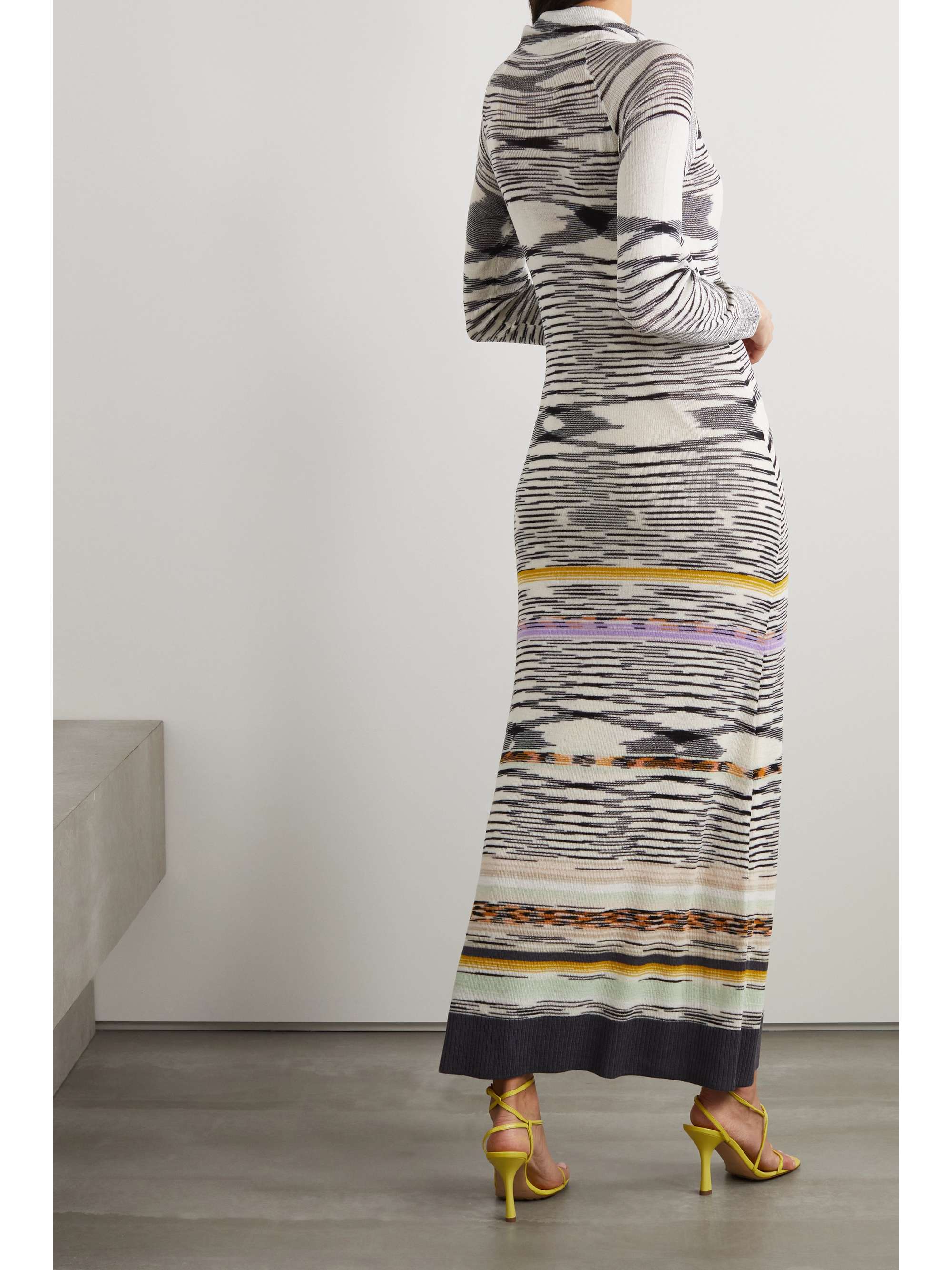 White Striped wool turtleneck maxi dress MISSONI NETAPORTER