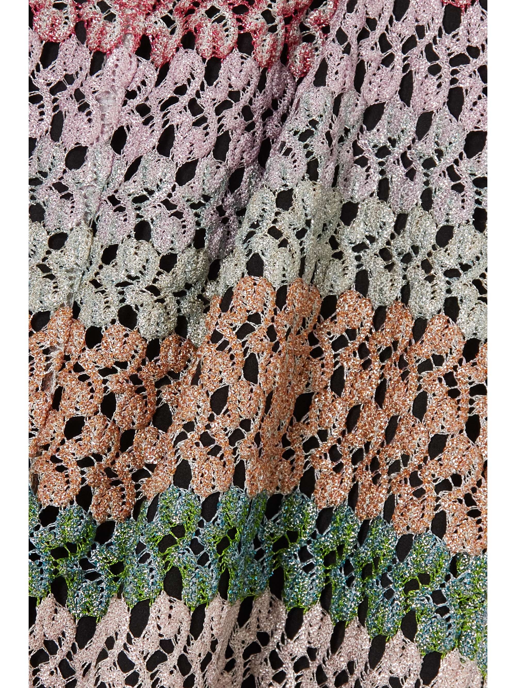 MISSONI Metallic striped crochet-knit wide-leg pants